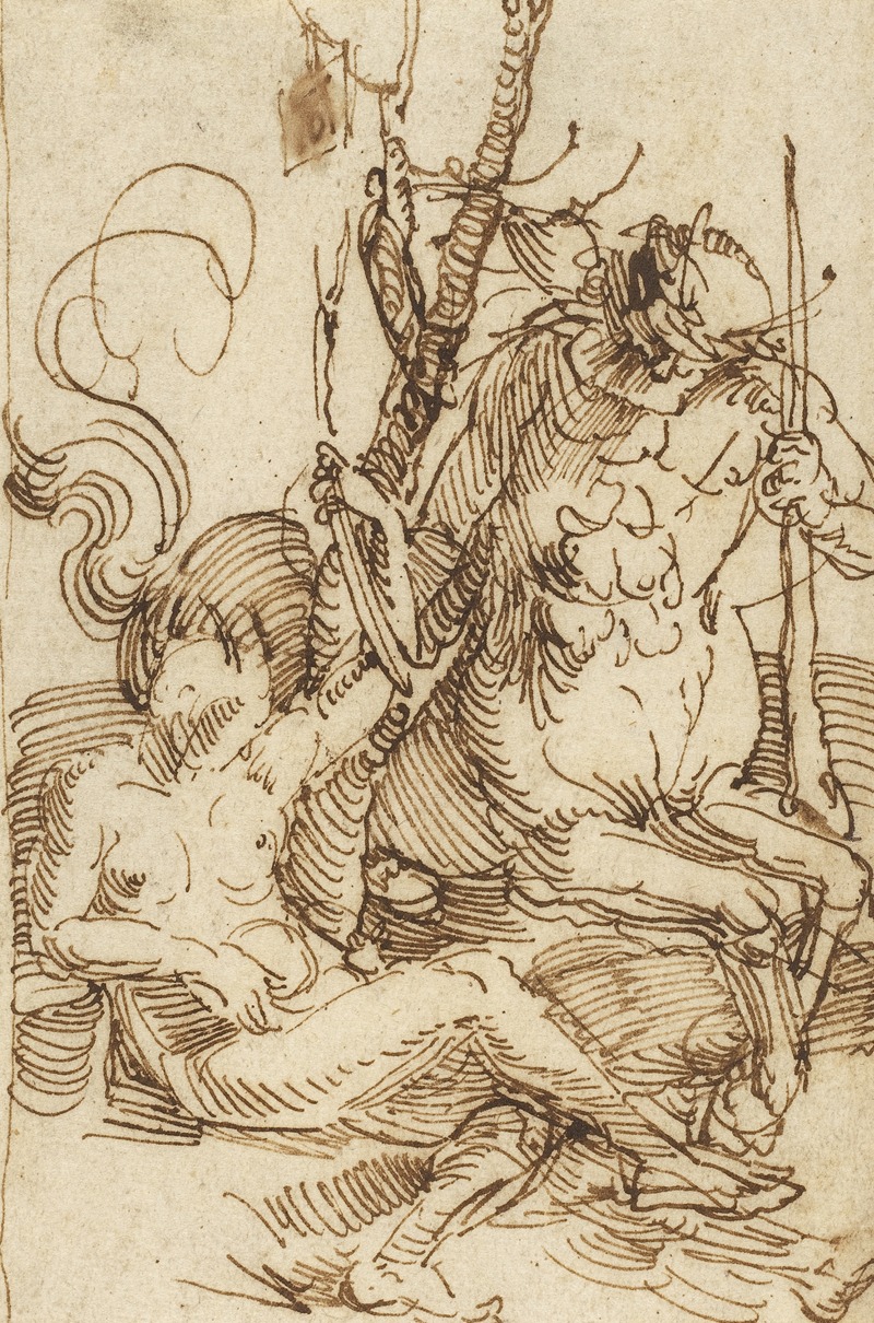 The Centaur Family by Albrecht Dürer depicts a mythical scene with centaurs.