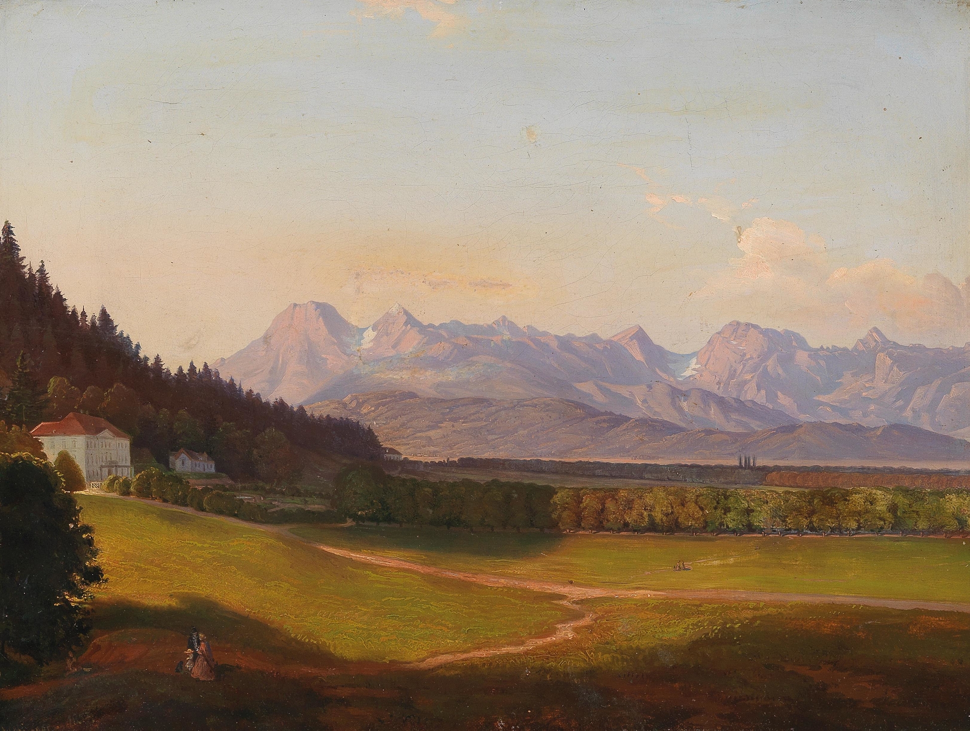 Radetzky Villa And The Kamnik Alps In Krain by Anton Karinger, oil painting