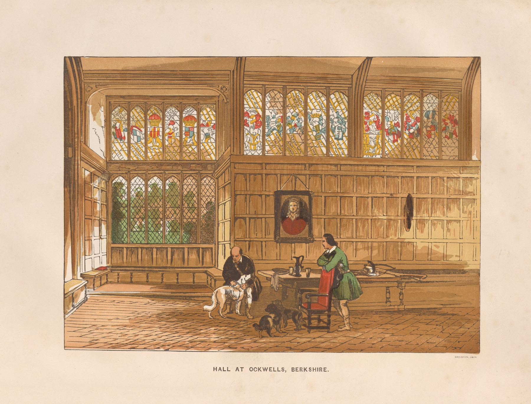 Hall at Ockwells Manor-House, by Charles Knight, public domain