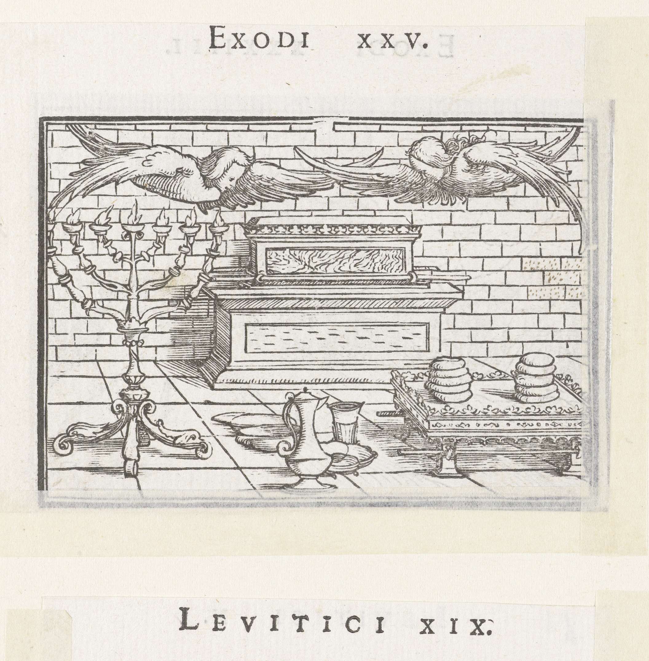 Ark van het verbond and tabernacle objects, paper, Hans Holbein