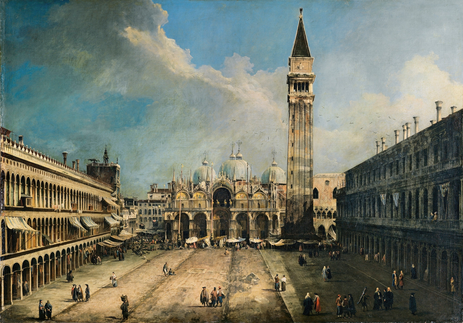 The Piazza San Marco in Venice, by Canaletto, public domain