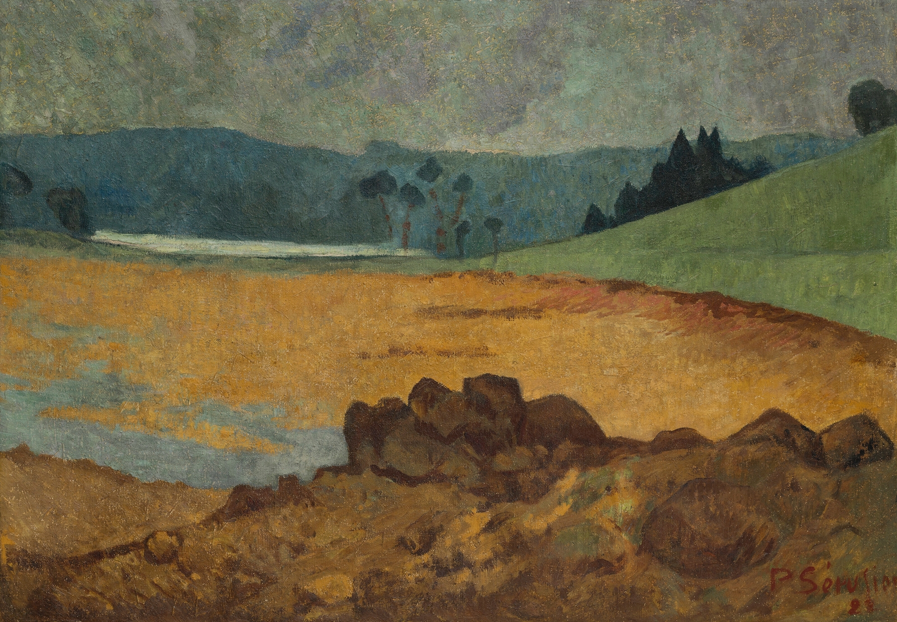 Coastal landscape with shoreline and tide by Paul Sérusier, oil on canvas