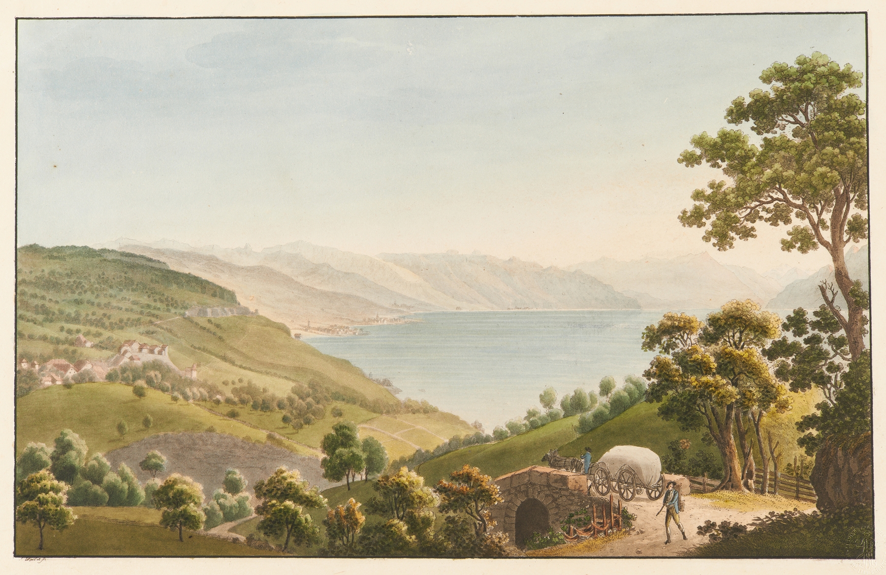 Vue des environs de Vevey depuis Chexbres, by Jakob Samuel Weibel, public domain