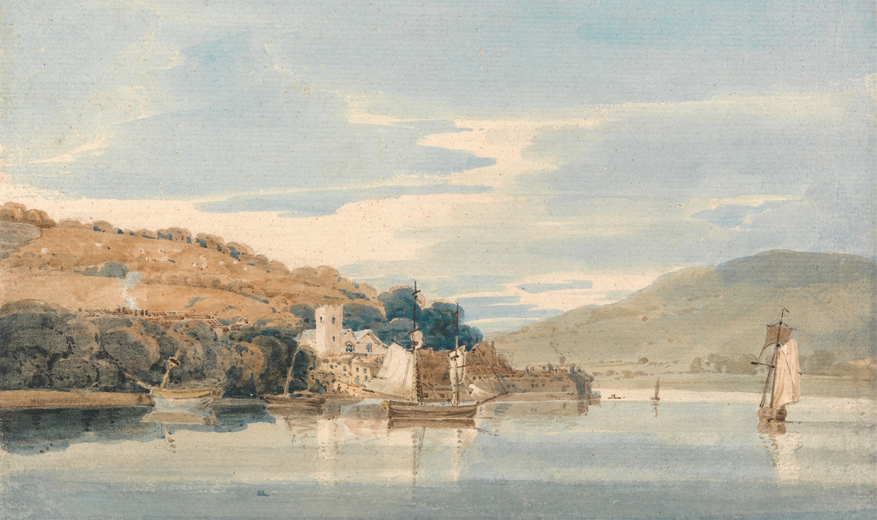 Kingswear Seen from Dartmouth, Devon, by Thomas Girtin, public domain