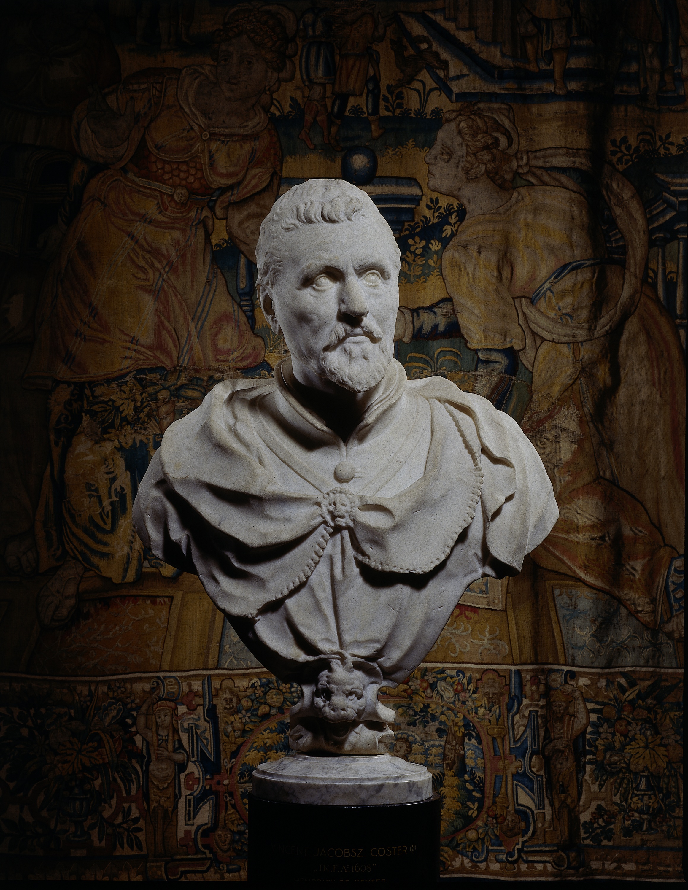 Bust of a Man, Probably Vincent Coster, by Hendrick de Keyser (I), public domain
