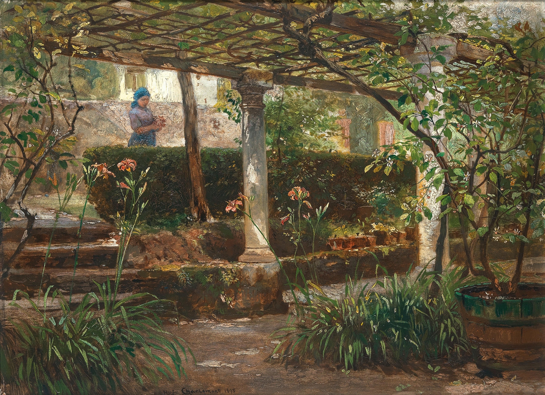 Tiger lilies in vibrant colors, oil on canvas by Hugo Charlemont
