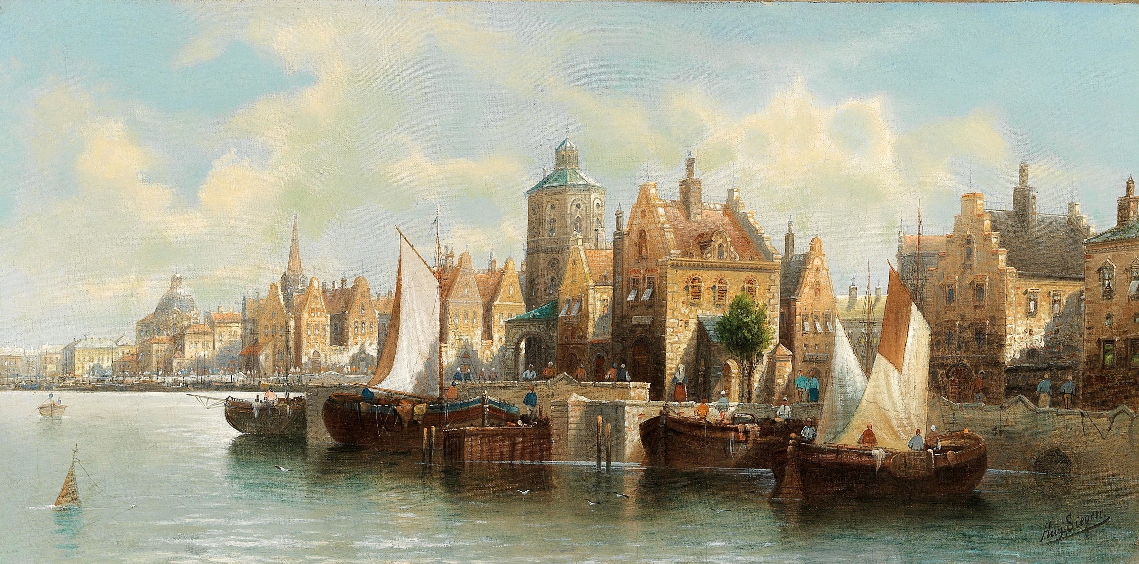 Genre scene depicting intricate patterns and emotional interplay by August Von Siegen, Dutch Golden Age
