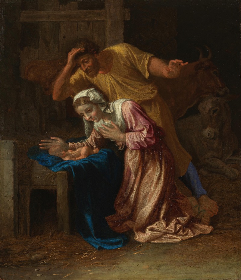 Nicolas Poussin's 'Birth of Christ' captures the moment of Christ's nativity.