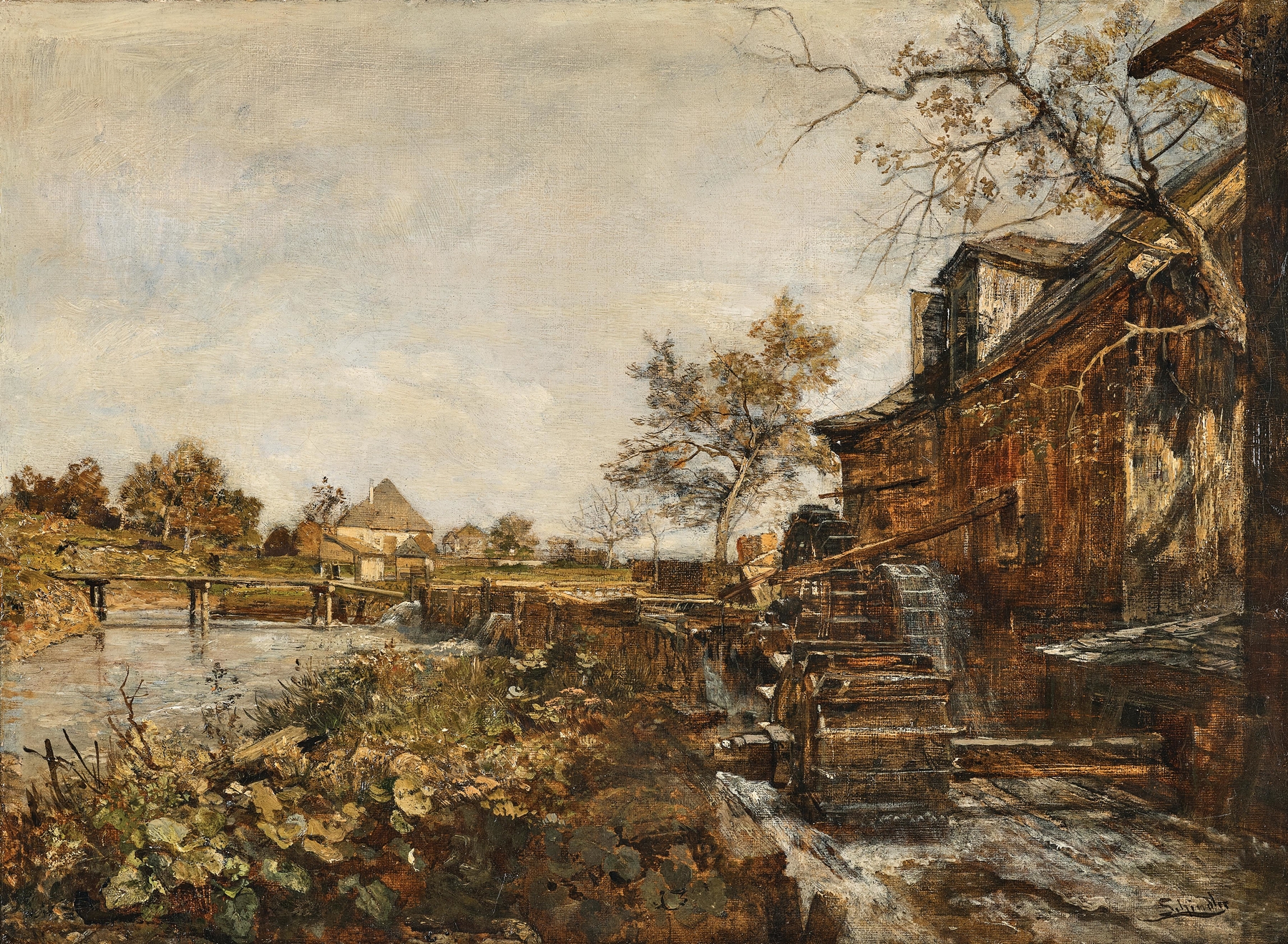 Mühle in Goisern, by Emil Jakob Schindler, public domain