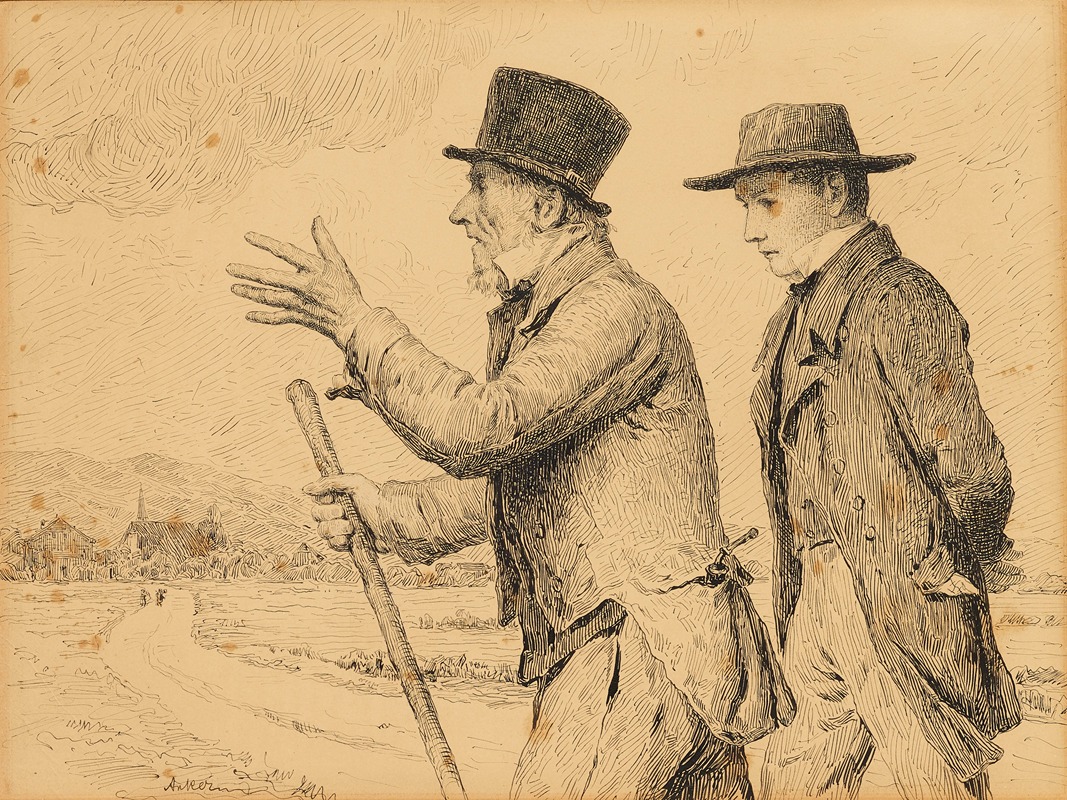A depiction of a teacher and a pastor engaged in conversation.