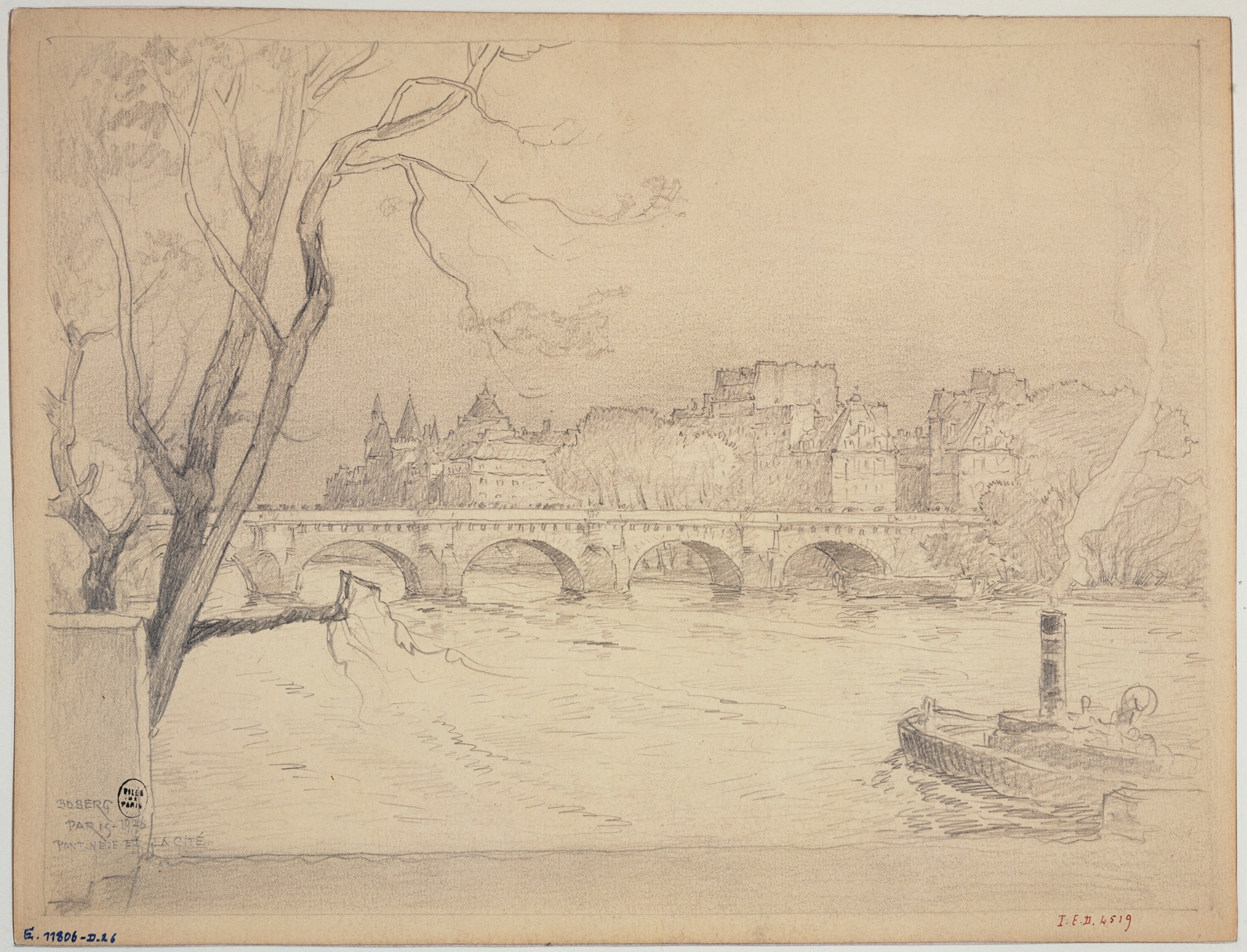 Le Pont-Neuf et la Cité, by Ferdinand Boberg, public domain
