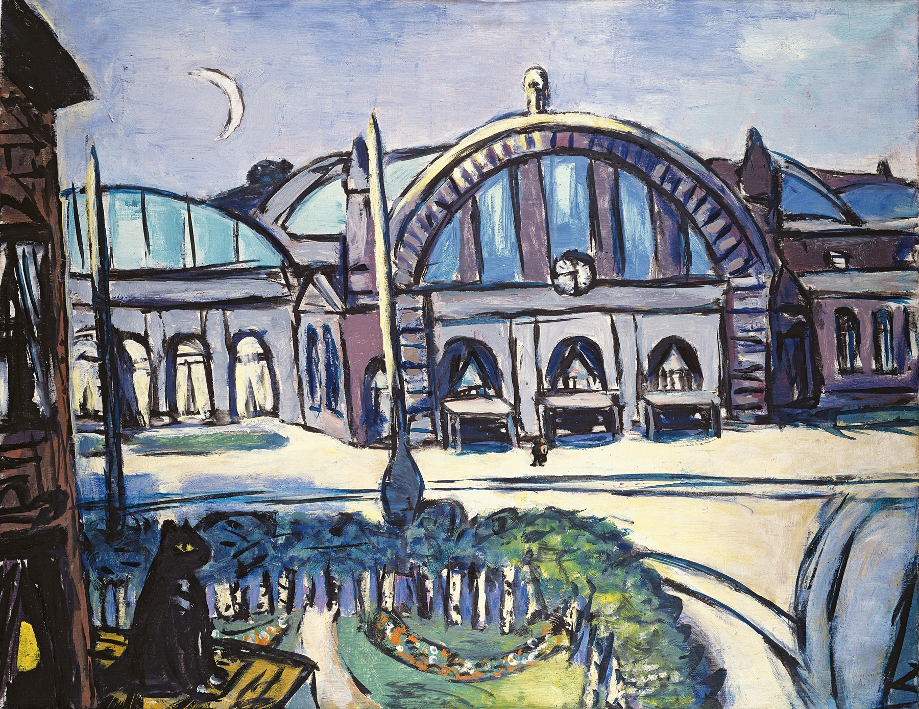 Frankfurt Main Station, by Max Beckmann, public domain