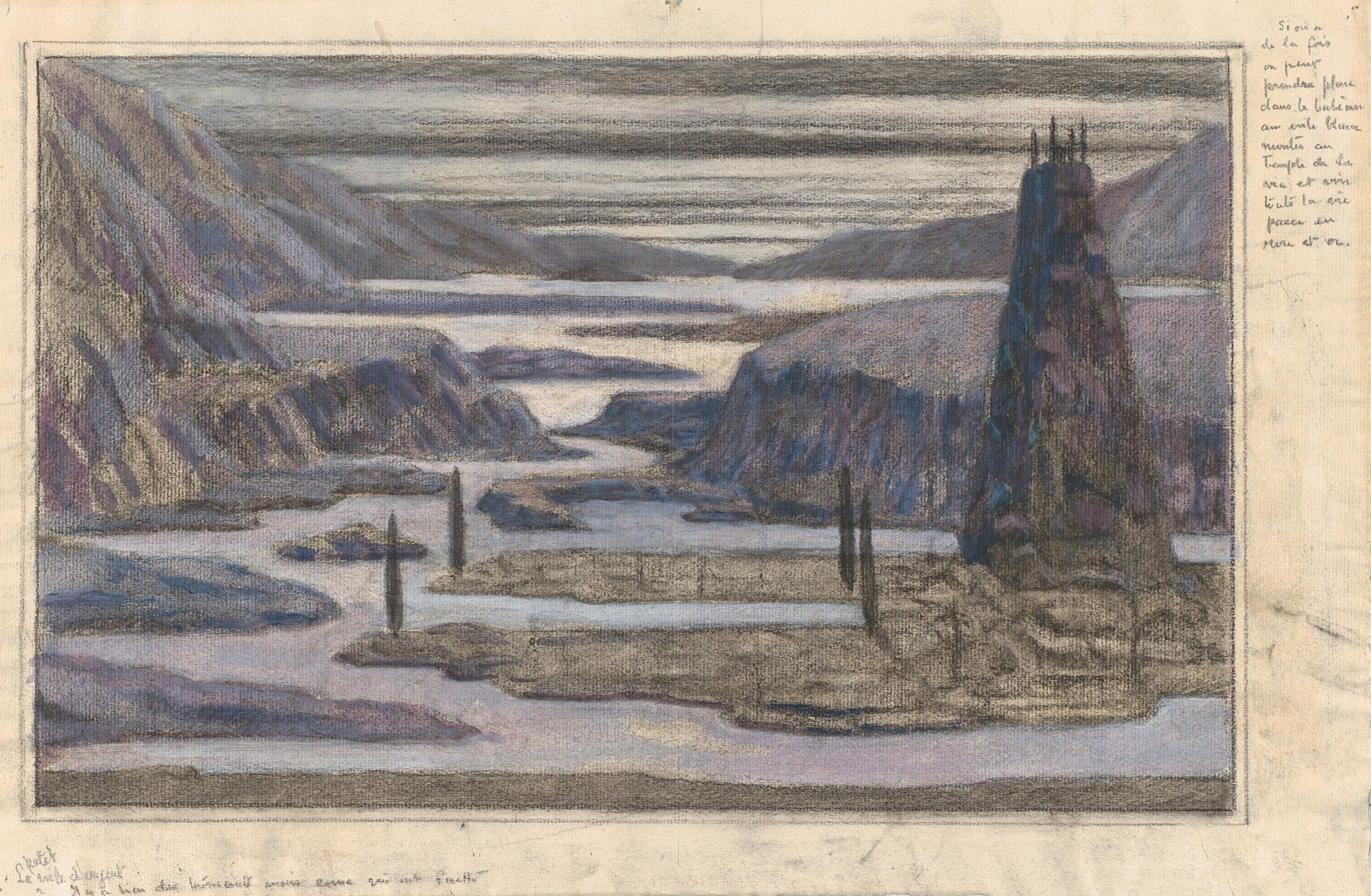 Landscape by Herbert Crowley, depicting a horizon with earth tones and a soft sky, unknown medium