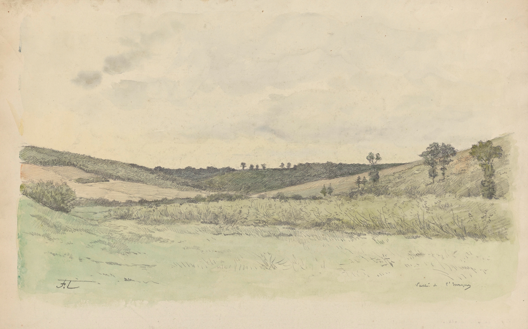 Landscape of Vallée de Saint- by Jean-François Taelemans, oil on canvas
