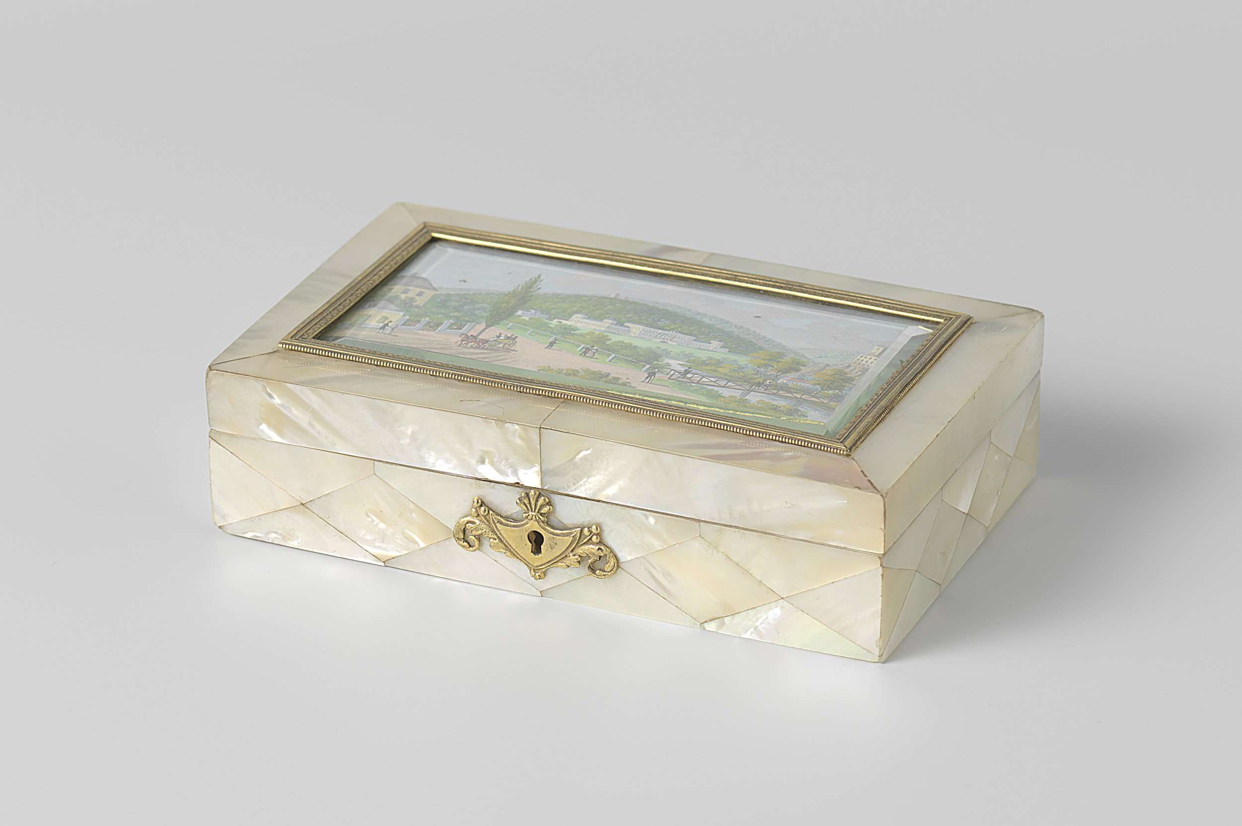 Sewing case by Balthasar Wigand, decorative art with intricate textile patterns.