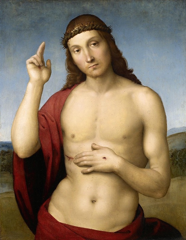 Raphael's 'Christ Blessing (Pax Vobiscum)' features Christ in a serene pose.
