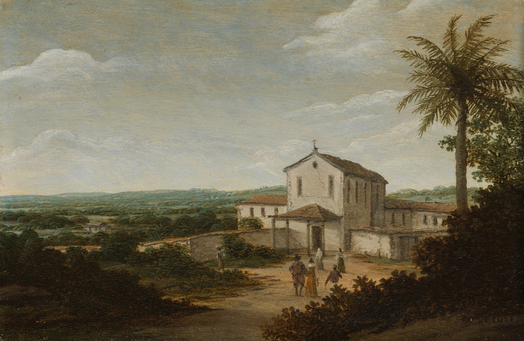 Church Building in Brazil, by Frans Post, public domain