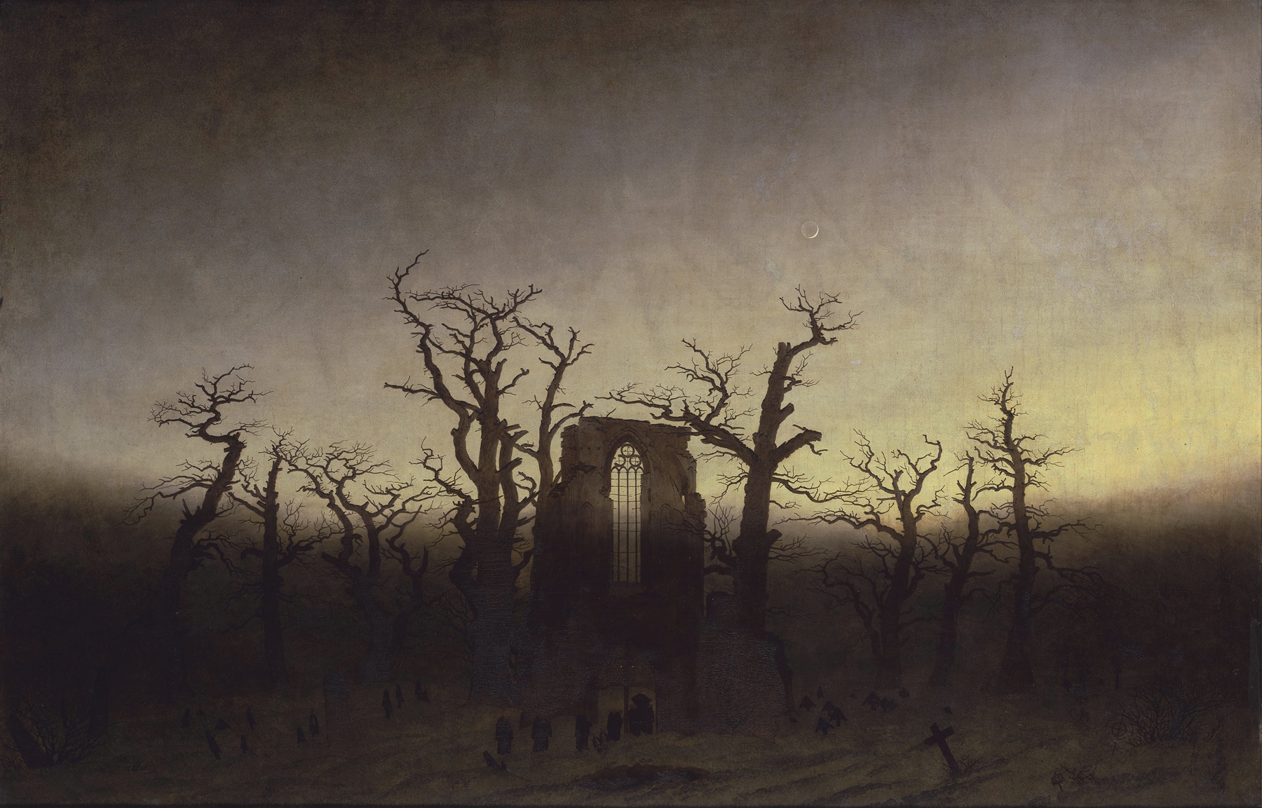 The Abbey in the Oakwood, by Caspar David Friedrich, public domain