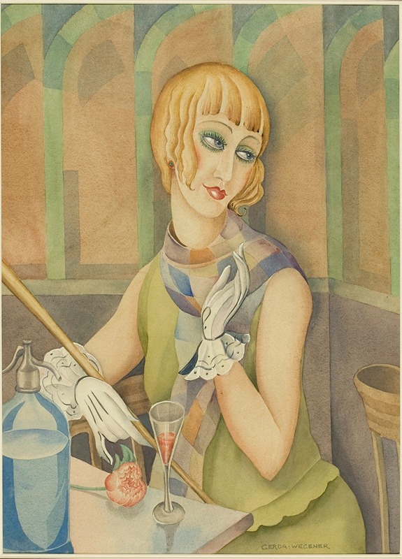 Portrait of Lili Elbe by Gerda Wegener, showcasing vibrant colors and intricate details.