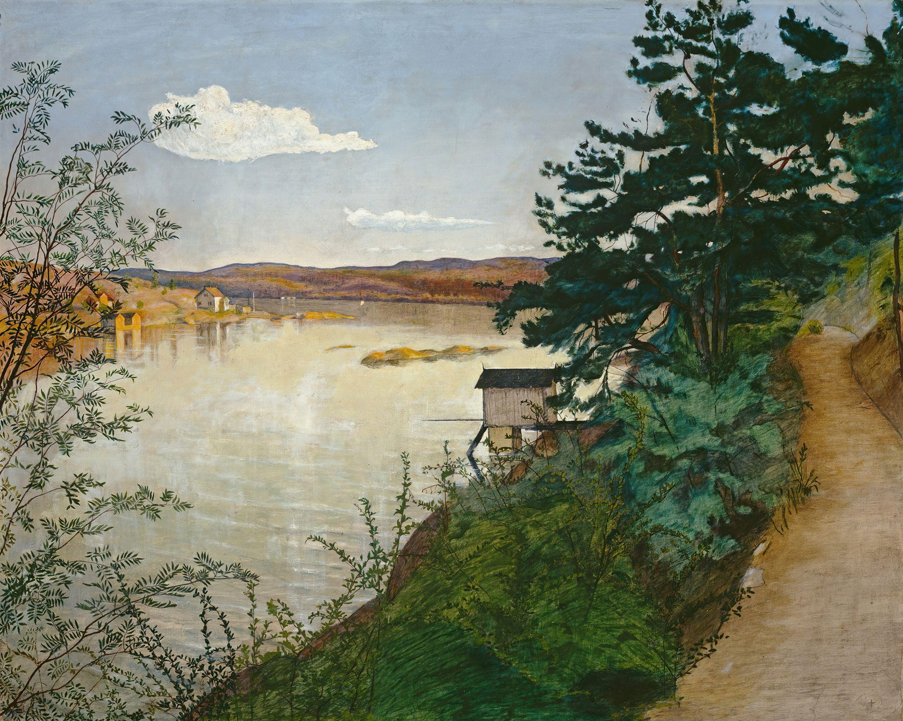 Landscape by Harald Sohlberg, oil painting featuring colors and light