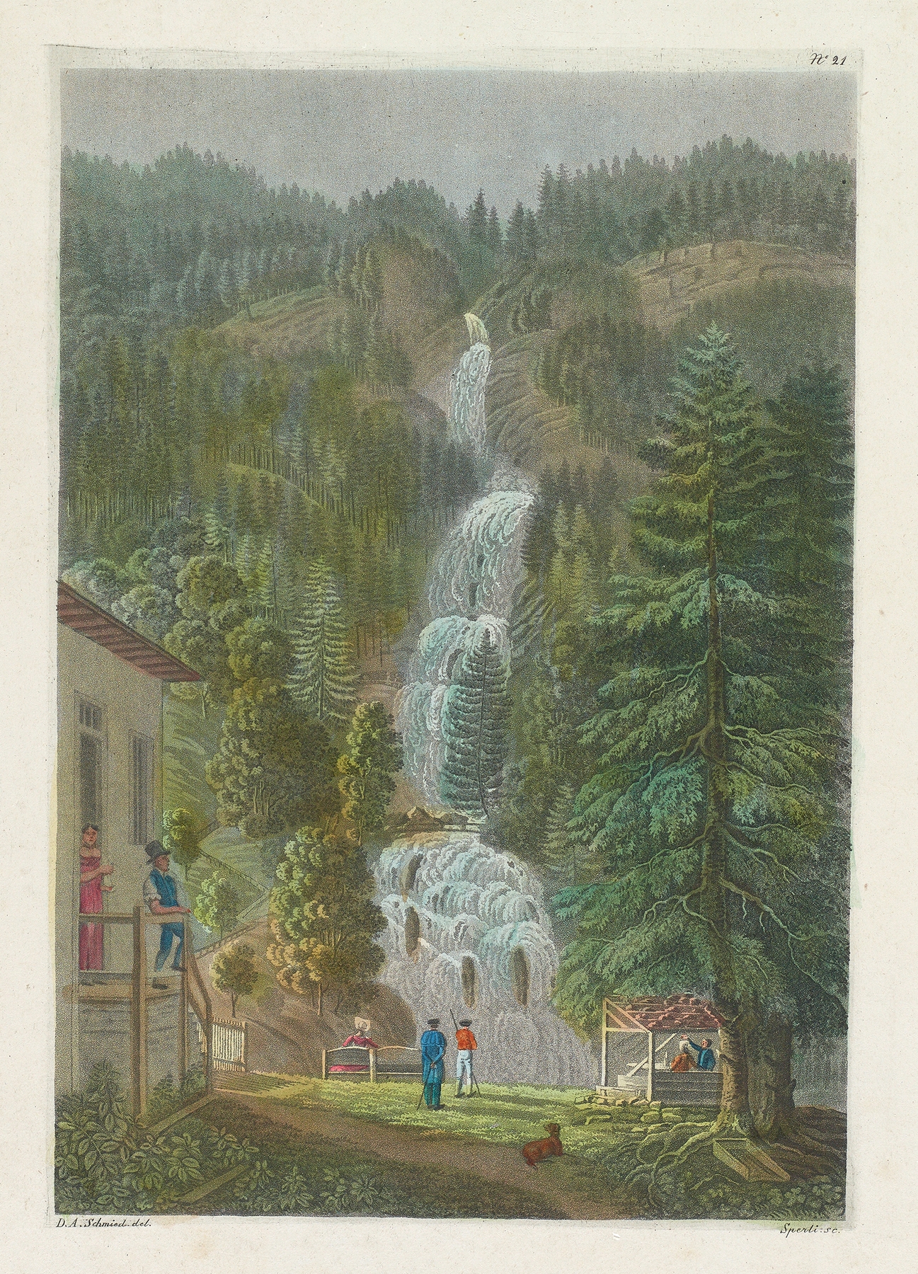 Waterfall in La Cascade du Giessbach by David Alois Schmid, medium unknown