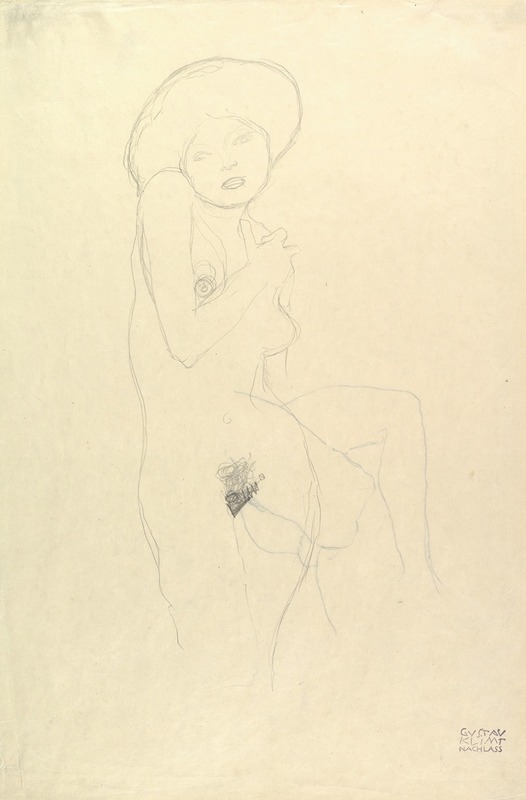 Gustav Klimt's 'Standing Nude' showcases a striking figure in a unique pose.