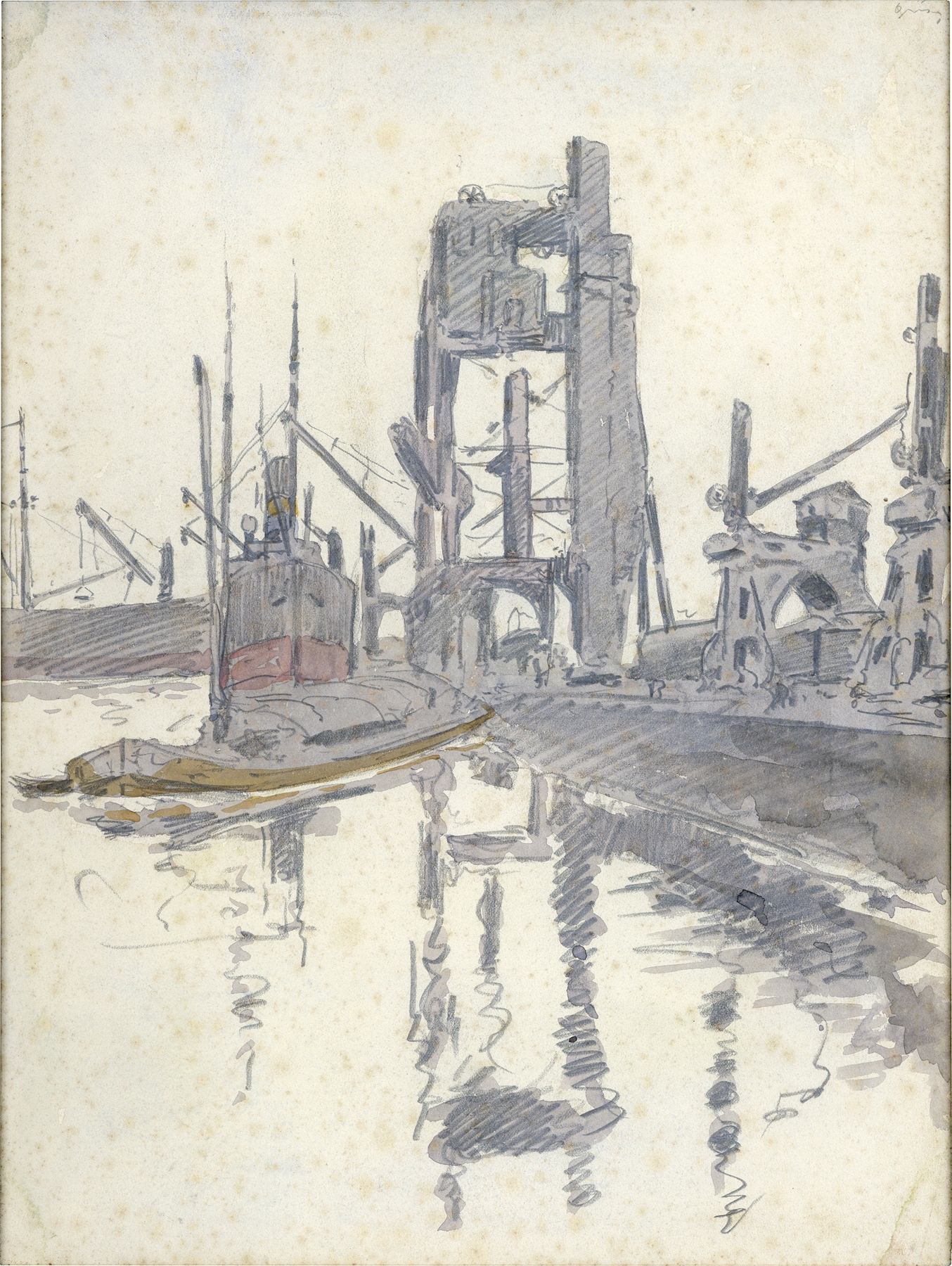 Antwerps havendok, by Alfred Ost, public domain