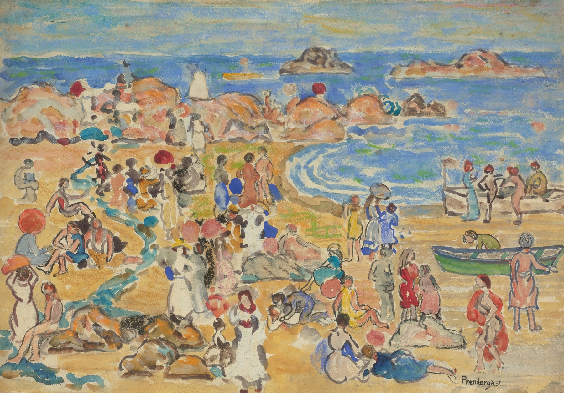 View Along New England Coast, by Maurice Prendergast, public domain