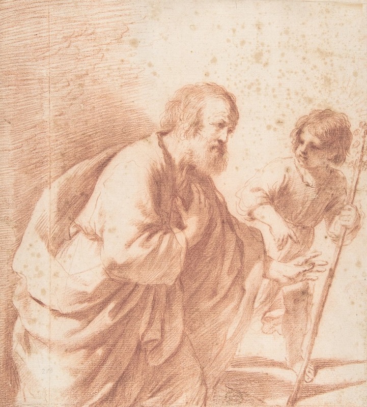A depiction of Saint Joseph with the Christ Child, showcasing vibrant colors and intricate details.