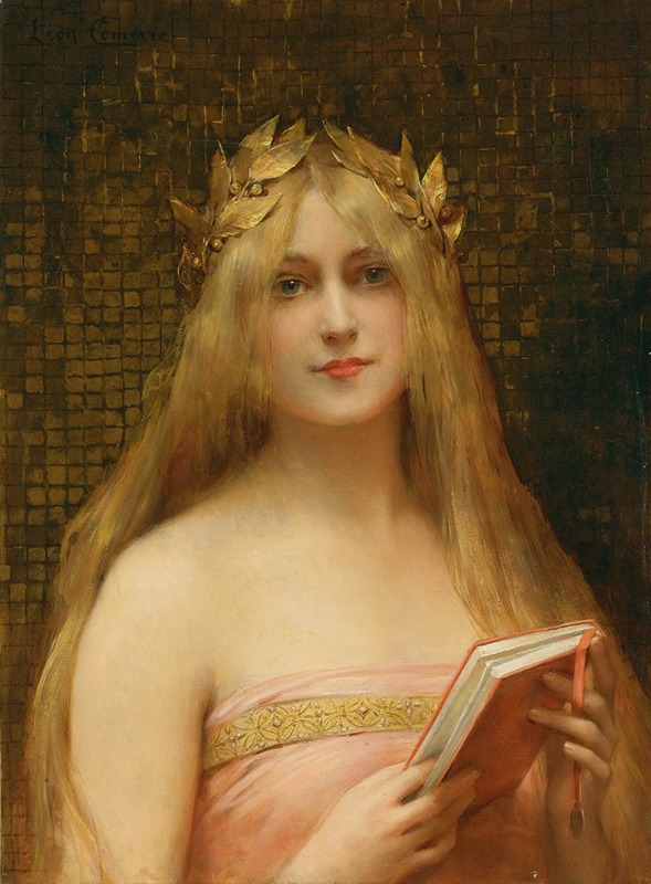 A Classical Beauty by Léon François Comerre depicts a serene young woman in a classical setting.