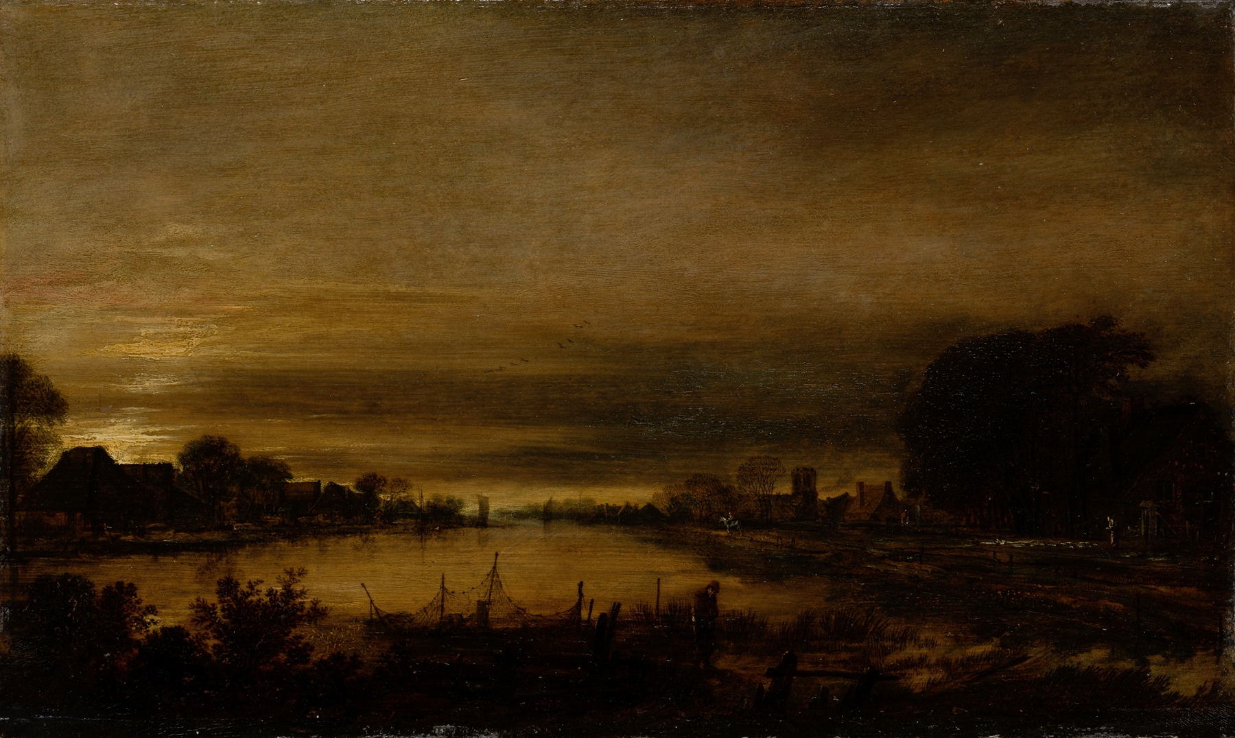 Landscape with Canal at Dusk, by Aert van der Neer, public domain