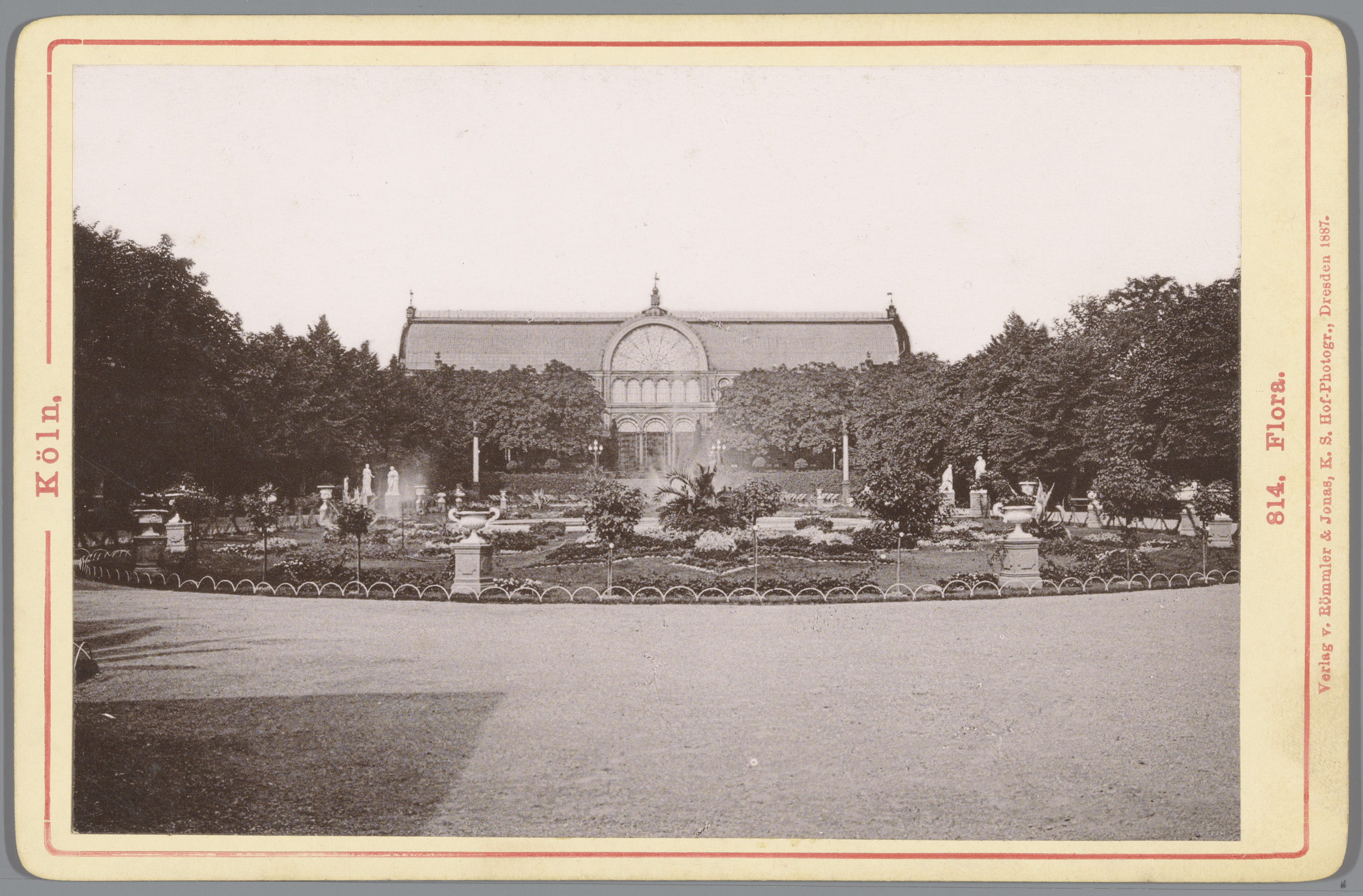 Botanical garden scene with a building, 1887, Unknown Artist