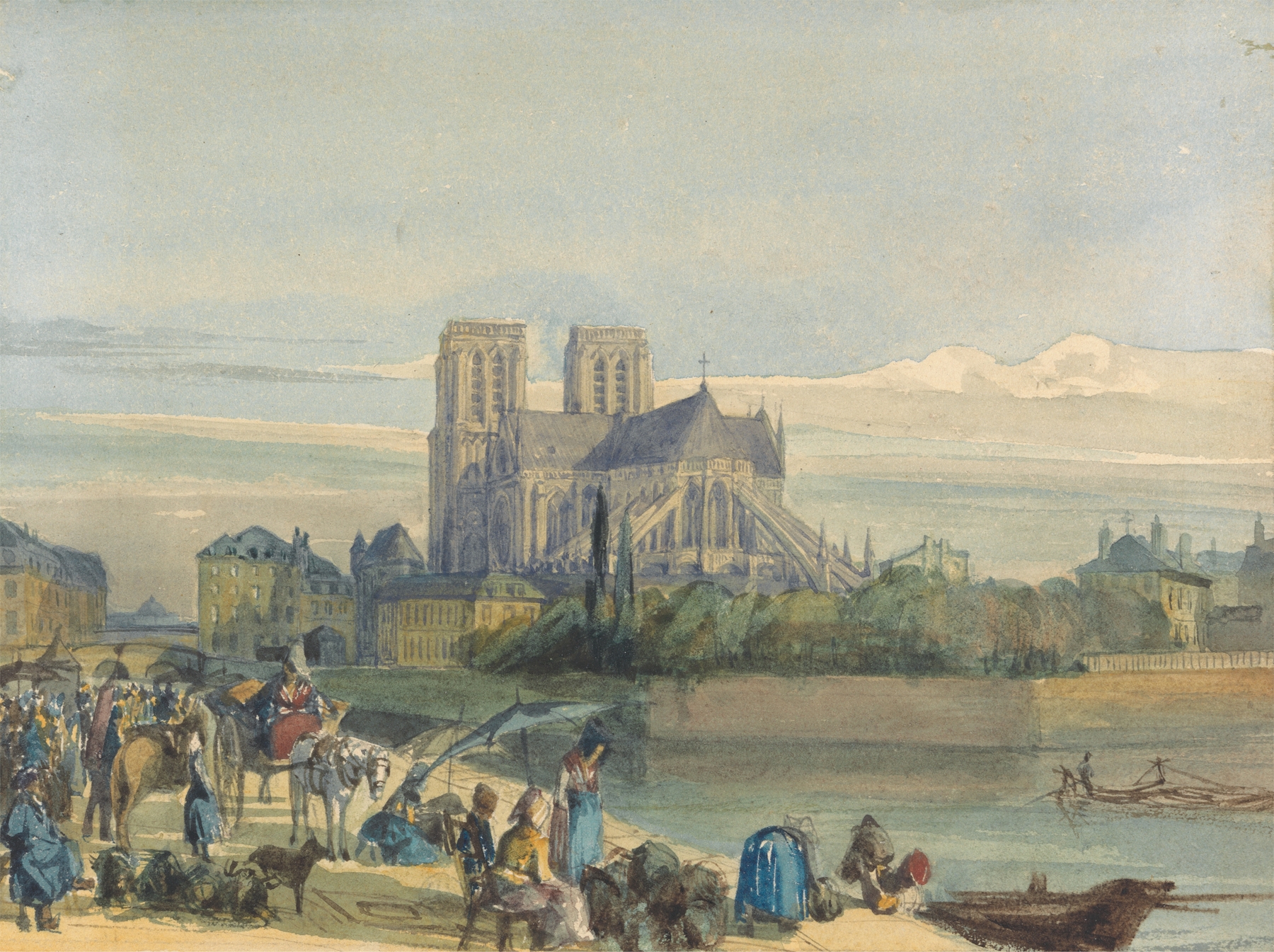 Notre Dame, Paris, by Thomas Shotter Boys, public domain