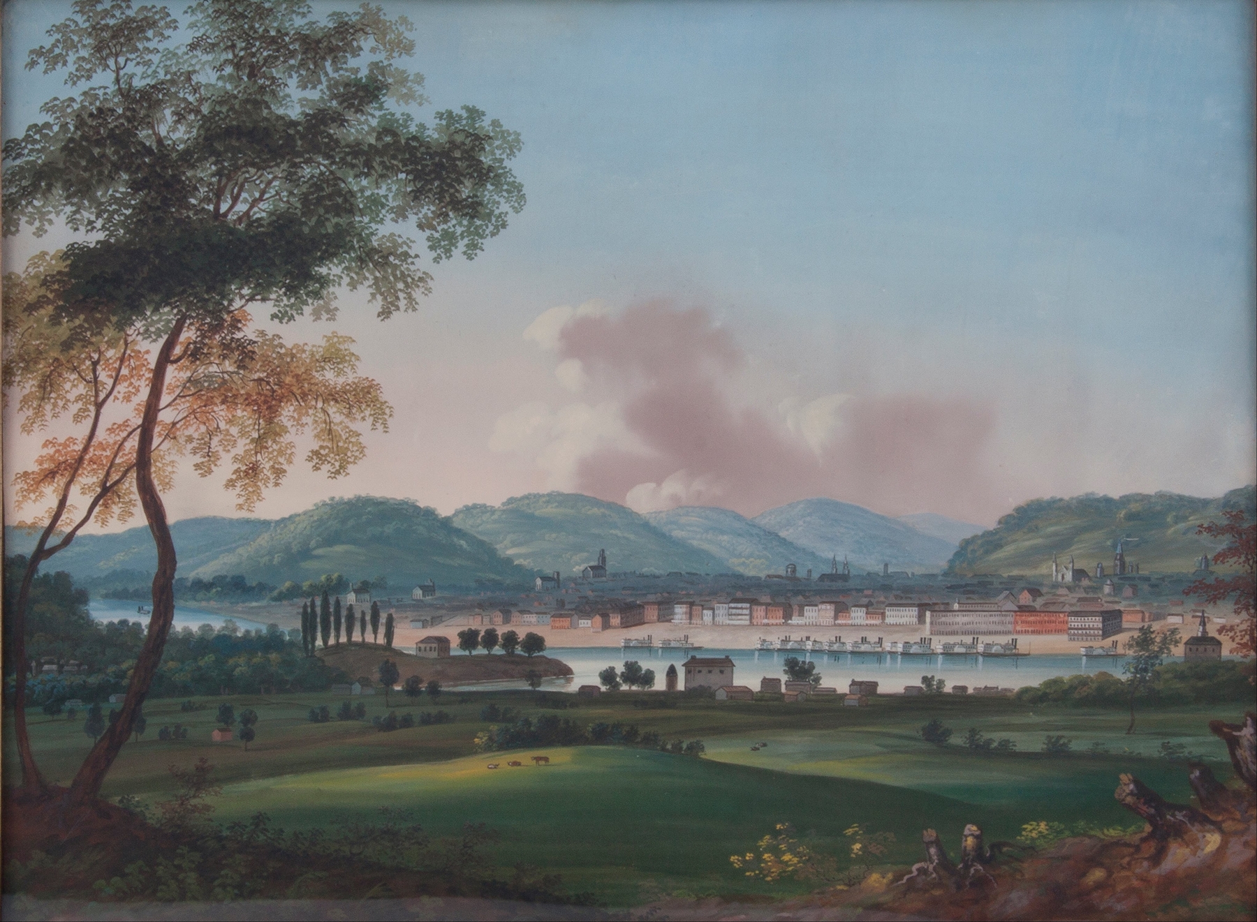 Cincinnati From Behind Newport Barracks by John Caspar Wild, oil painting
