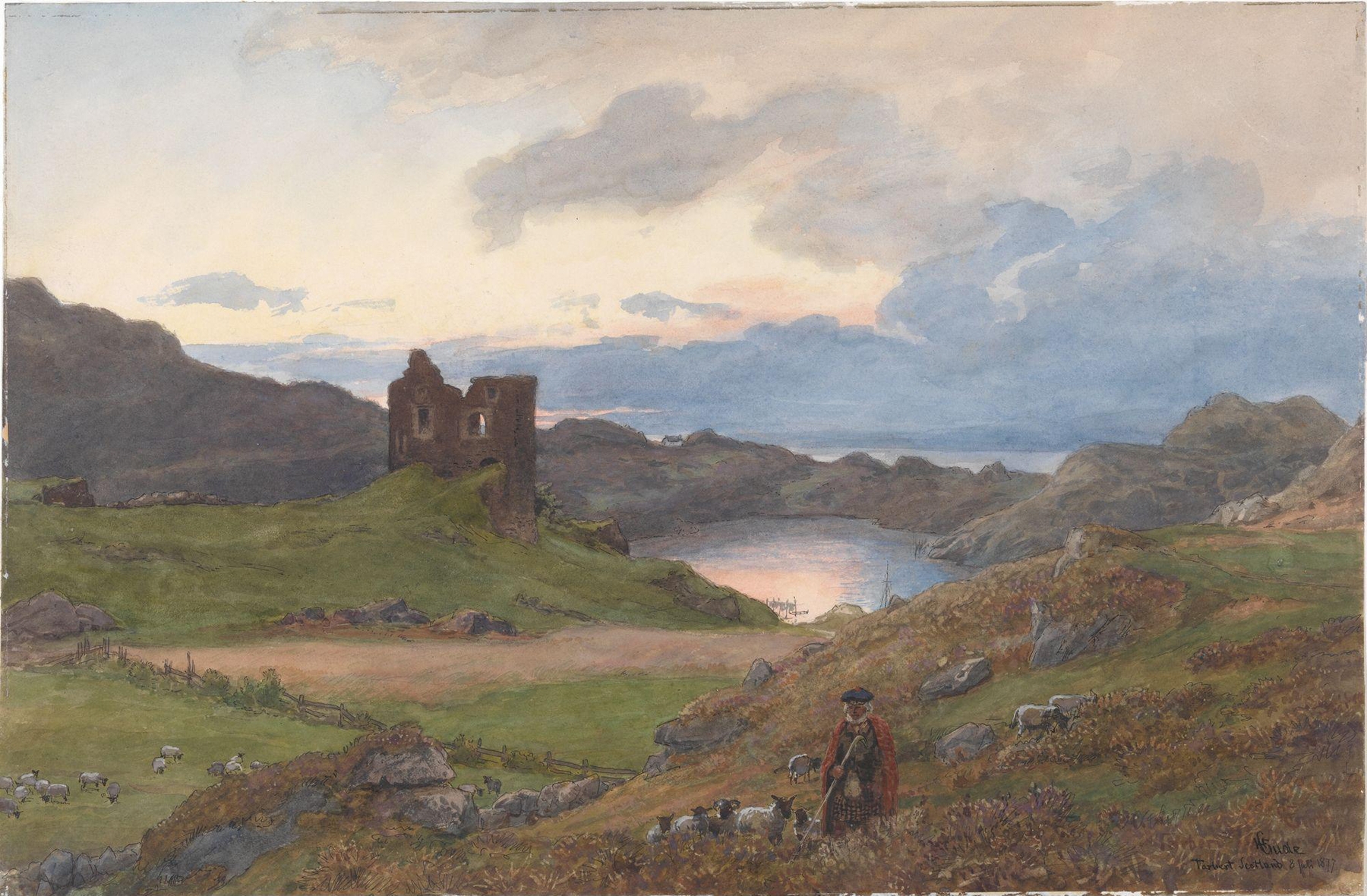 Tarbert Castle, Scotland, by Hans Gude, public domain