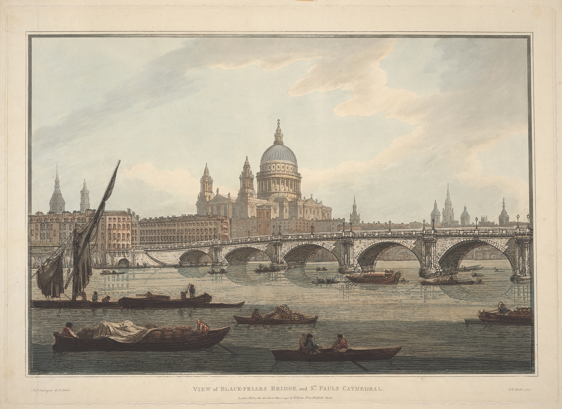 A view of Blackfriars Bridge and St. Paul’s Cathedral, oil on canvas by Joseph Farington