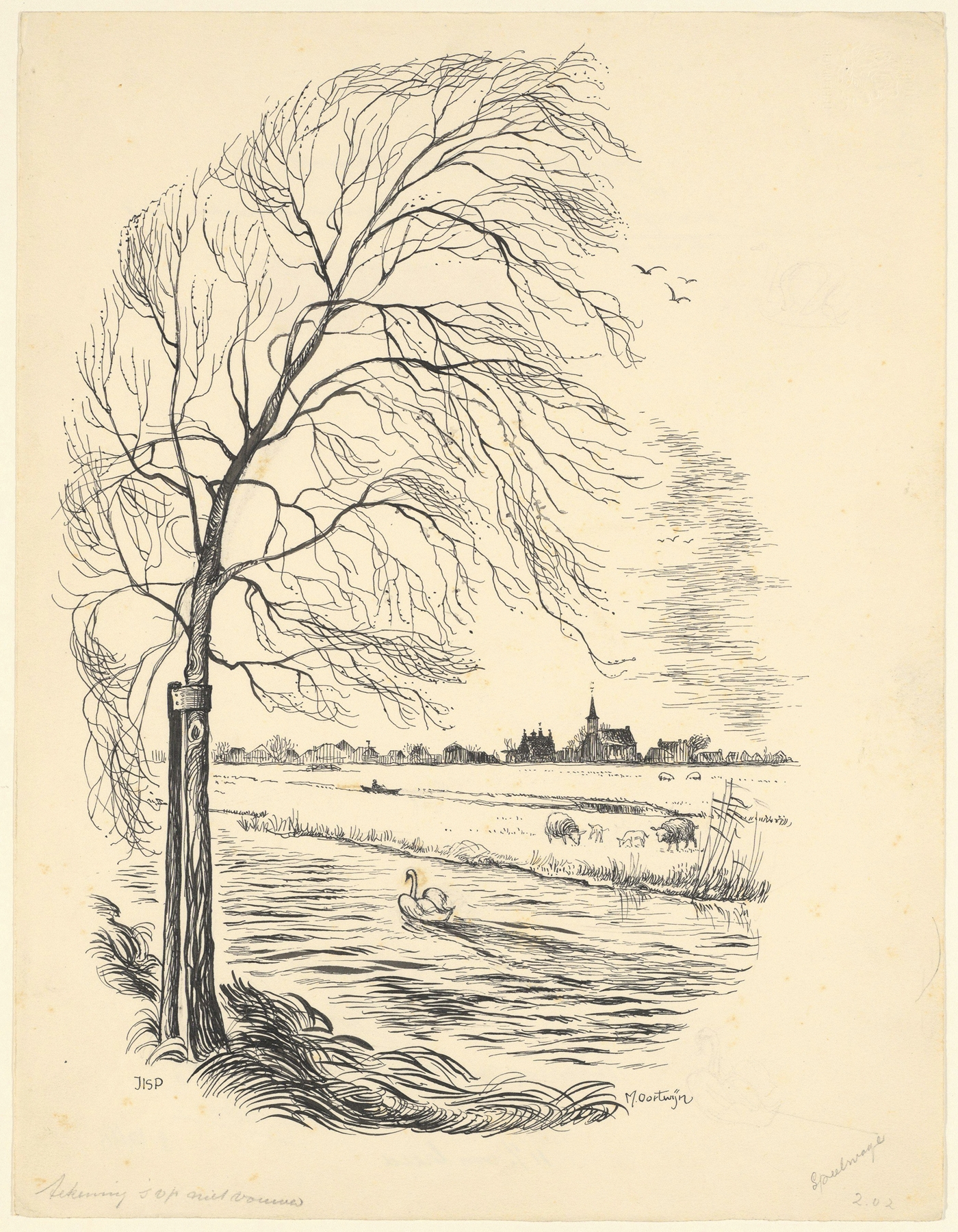 Gezicht op Jisp., by Maarten Oortwijn, public domain