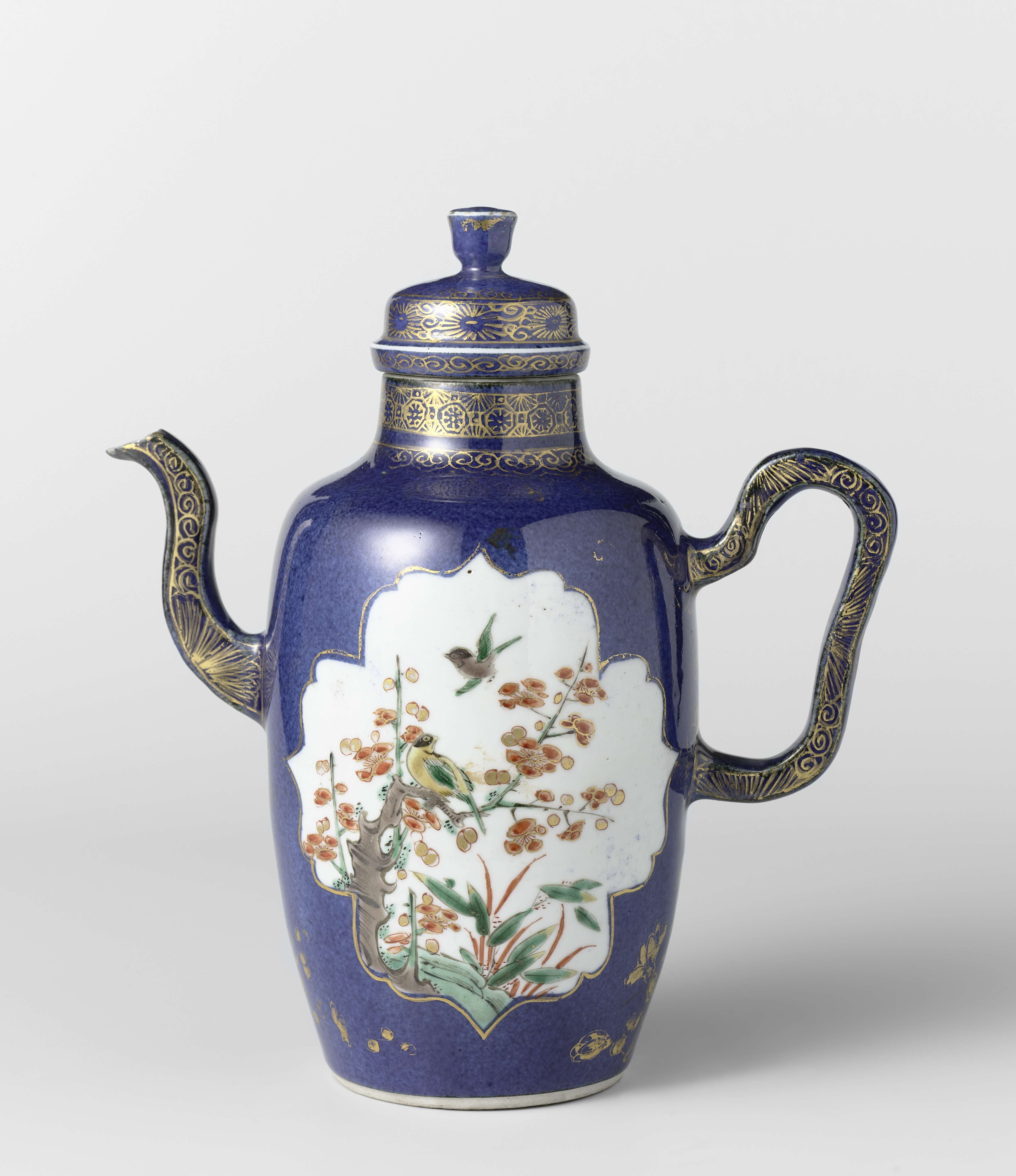 Ceramic flagon by Unknown Artist, showcasing intricate details and earth tones.