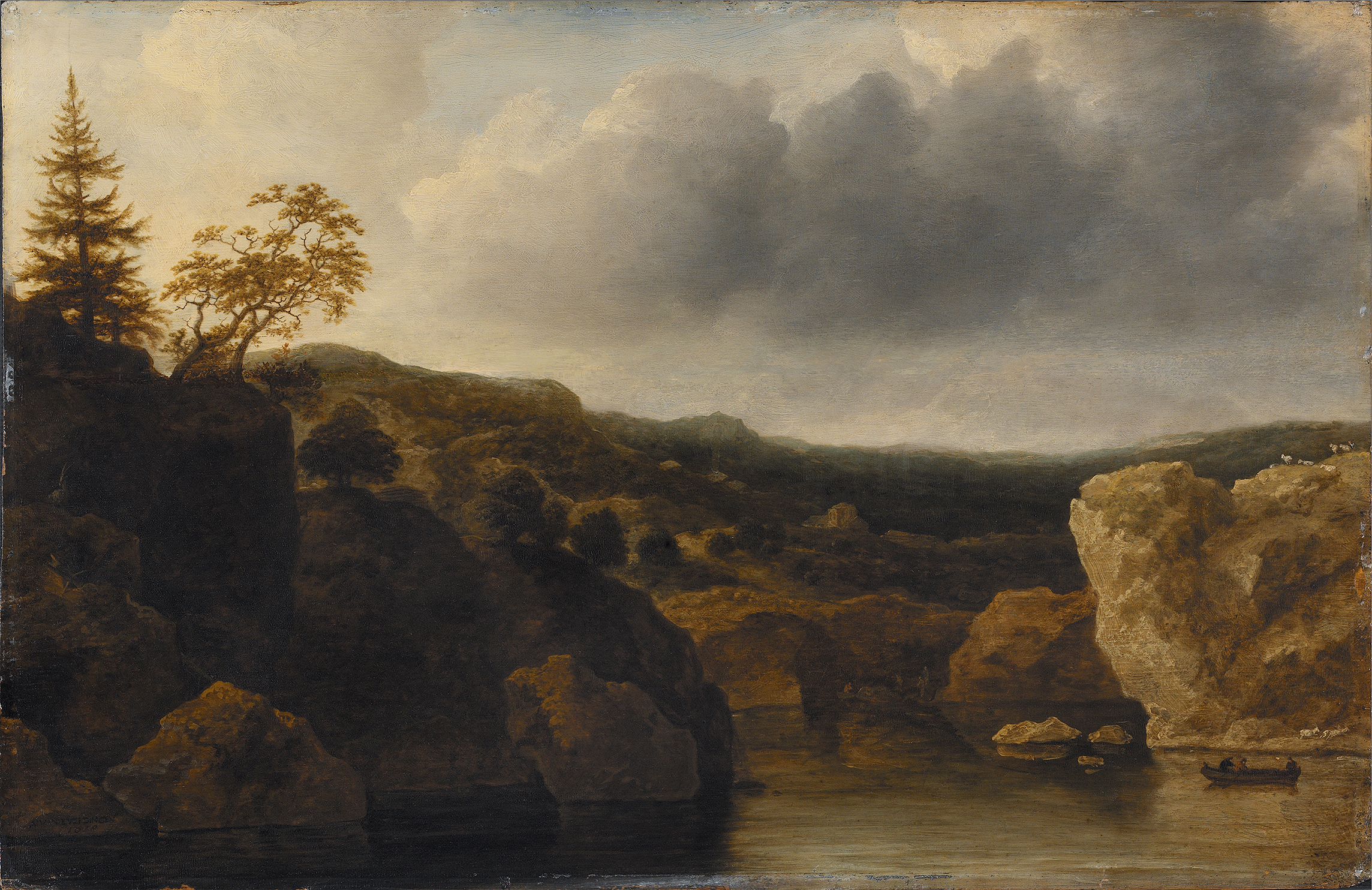 Shore with Steep Cliffs, by Allaert van Everdingen, public domain