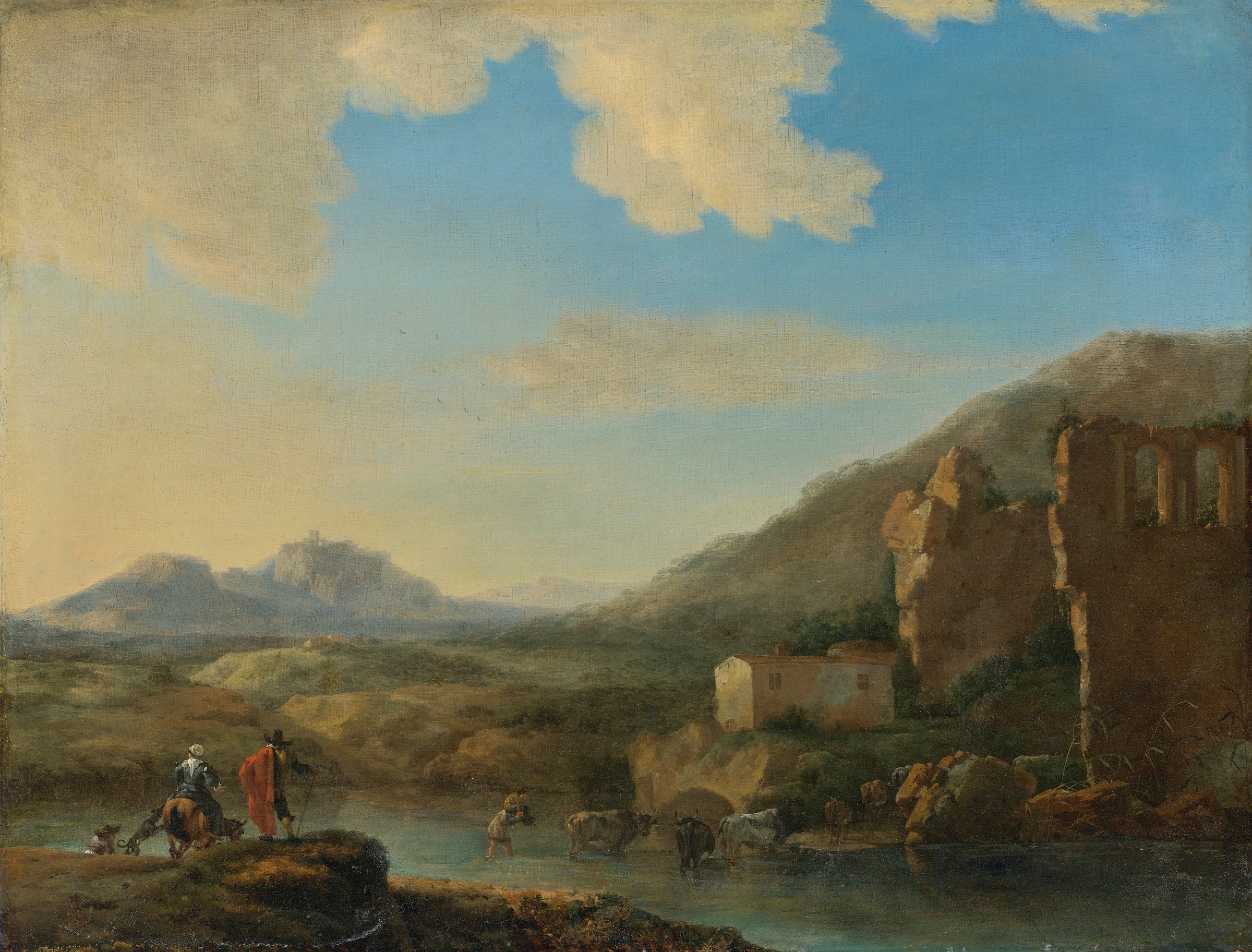 Mountainous Landscape, by Jan Asselijn, public domain