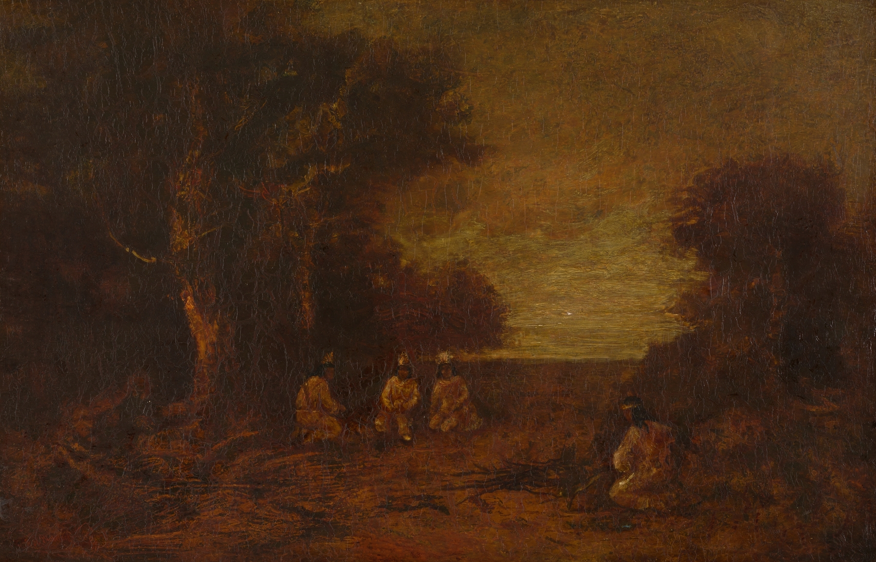 Moonlit Landscape with Indians, by Ralph Albert Blakelock, public domain