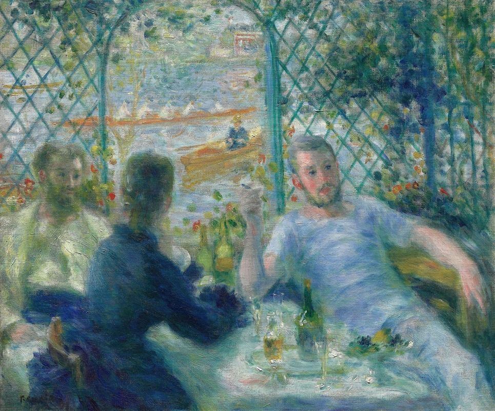 Lunch at the Restaurant Fournaise by Pierre-Auguste Renoir, oil on canvas, depicting figures dining outdoors.