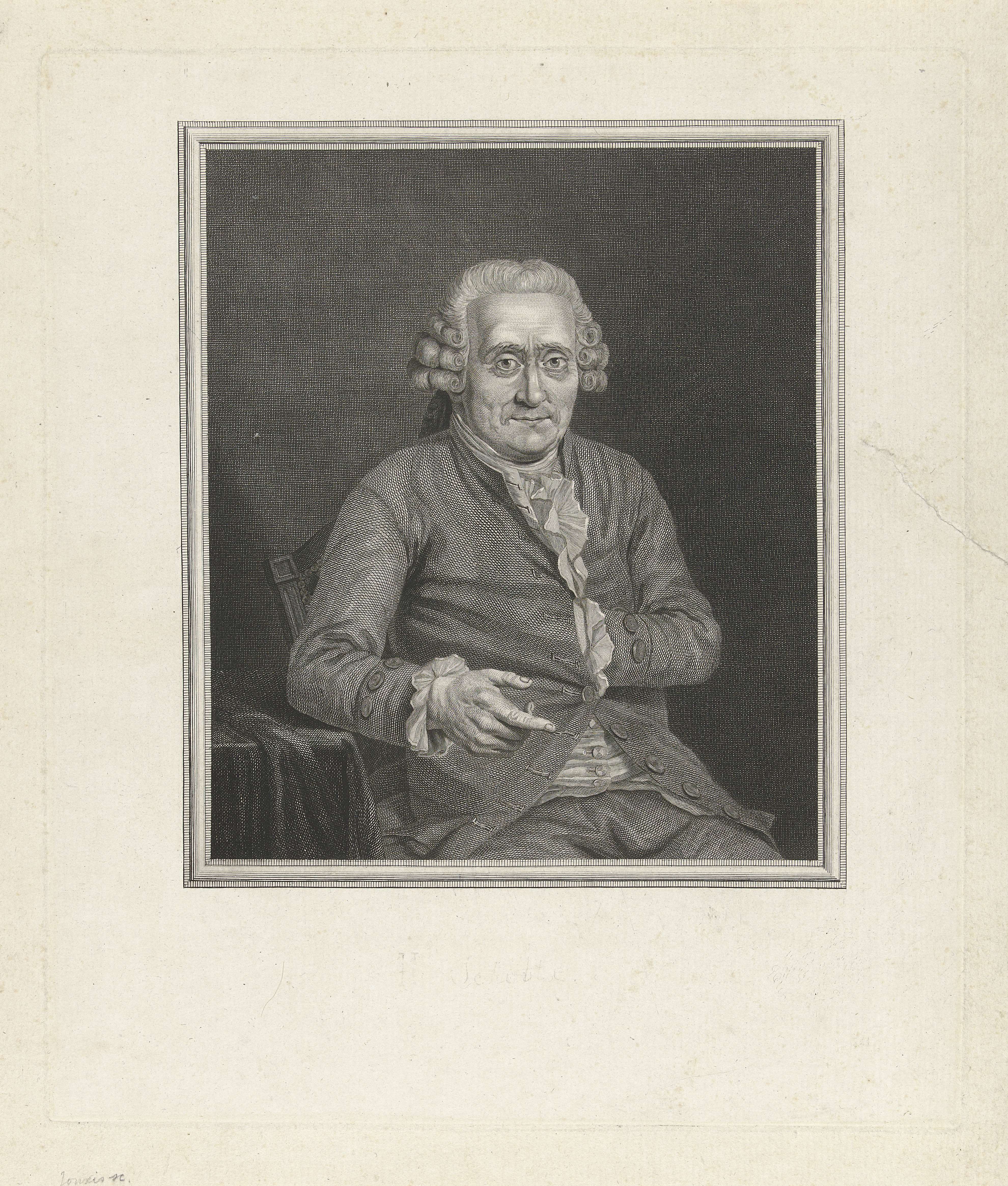 Portrait of Henricus Schultz, etching by Pieter Hendrik Jonxis