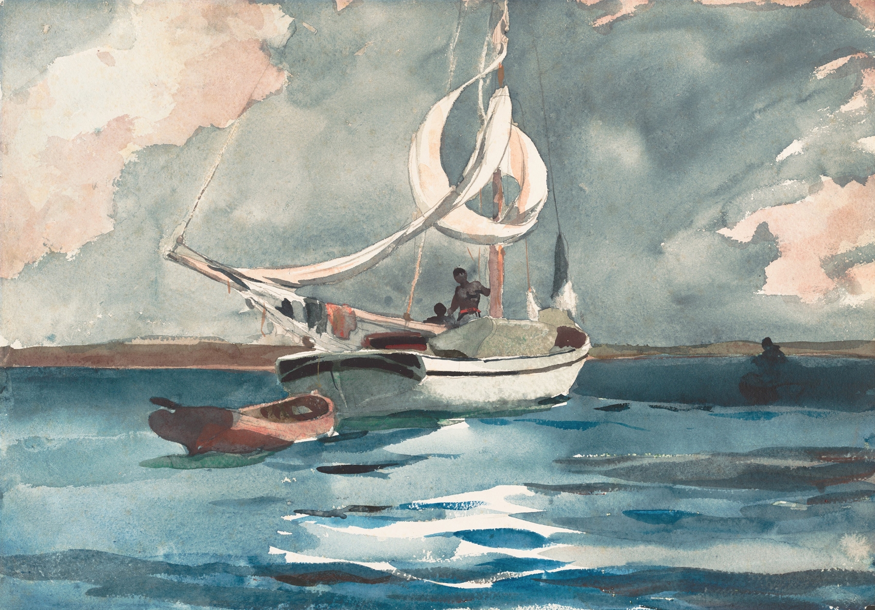Sloop, Nassau, by Winslow Homer, public domain