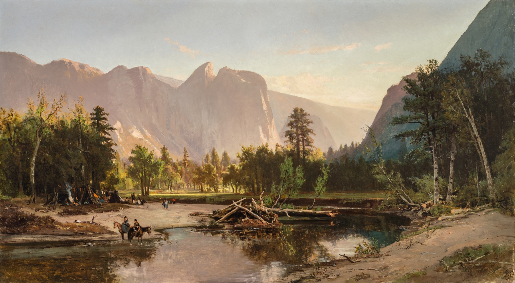 Yosemite Valley by William Keith, oil painting depicting trees and light in a landscape