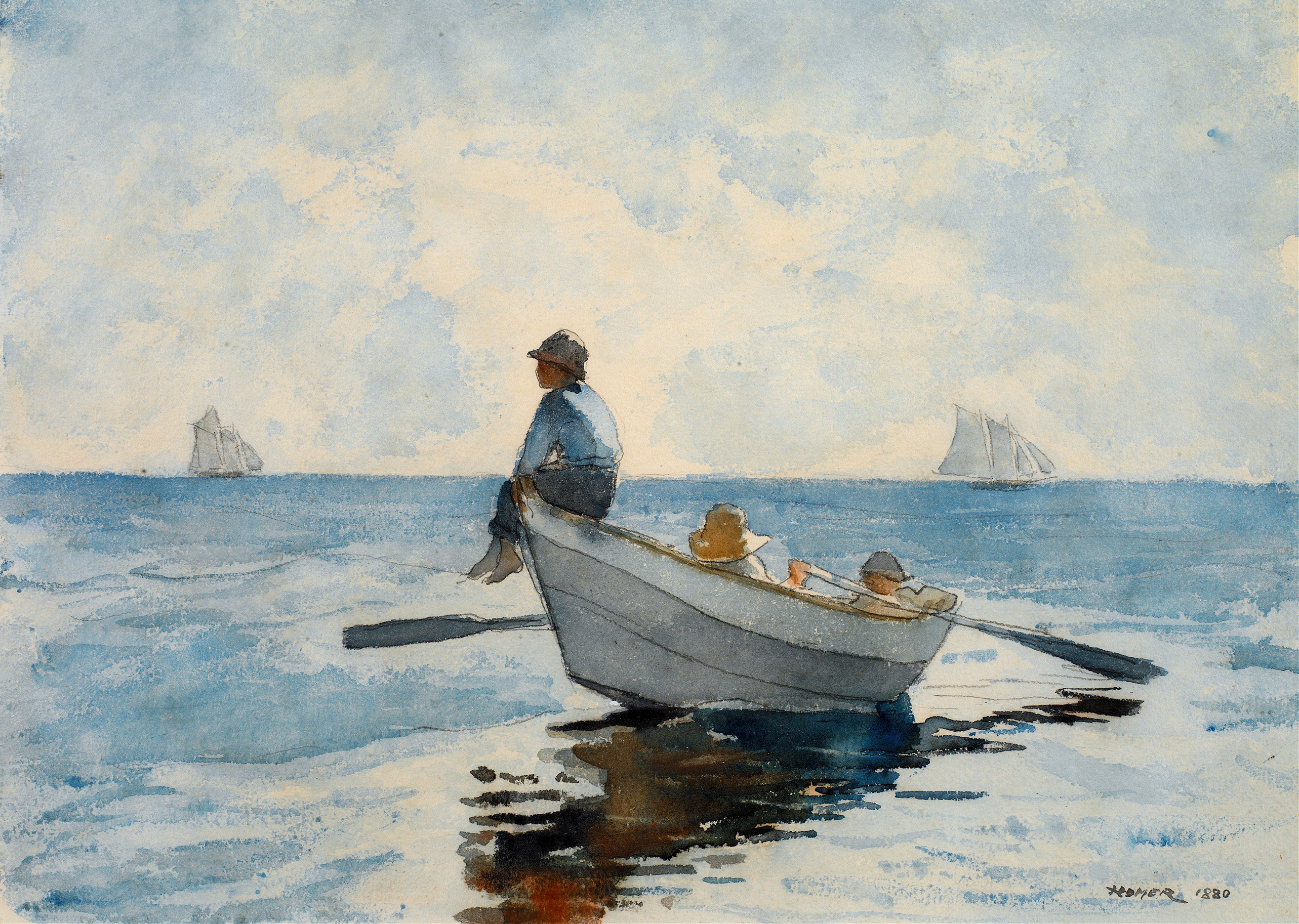 Boys in a Dory, by Winslow Homer, public domain