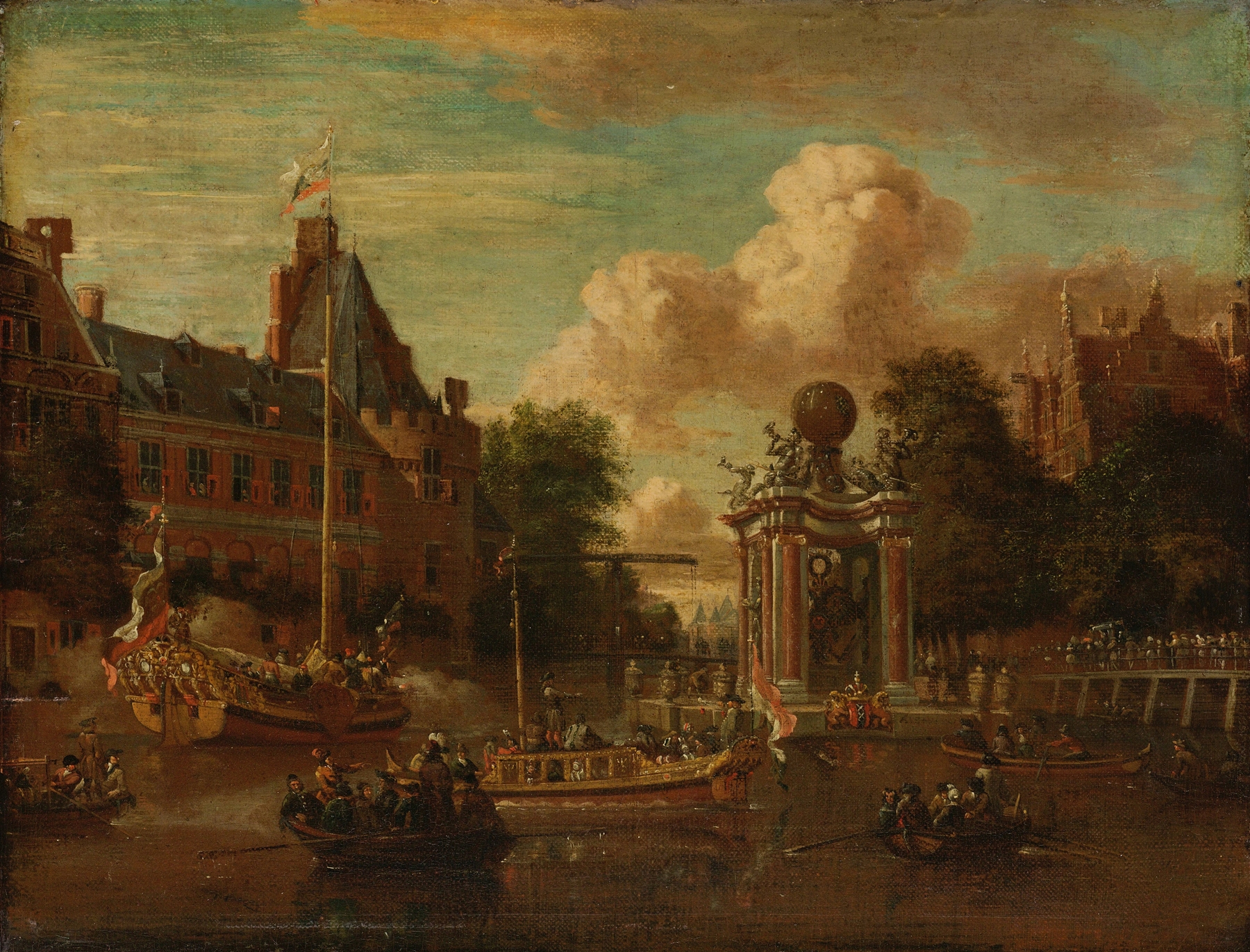 The Muscovite legation visiting Amsterdam, 29 August 1697, by Abraham Storck, public domain