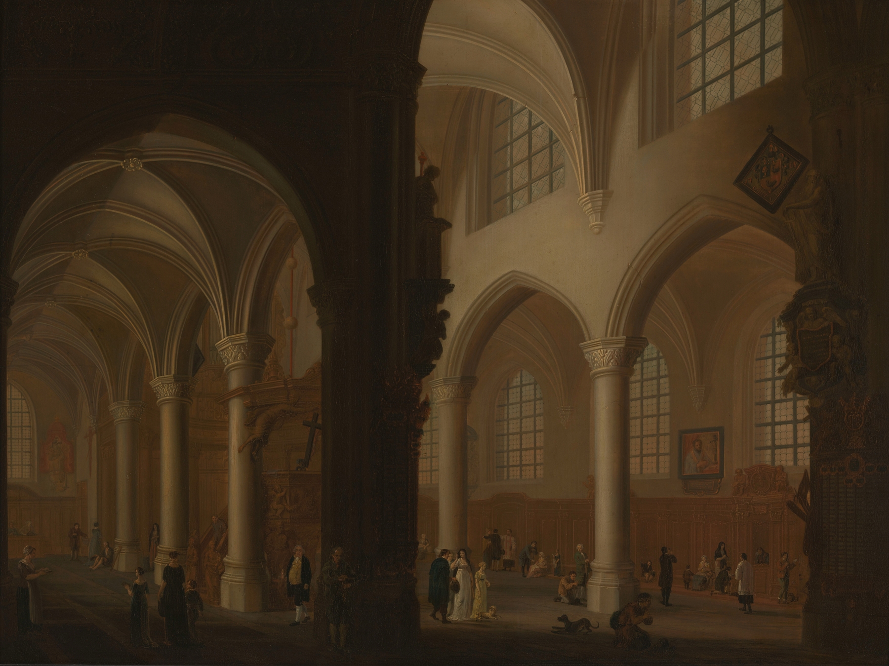 Interior of the Former Church of Saint George, oil on canvas by Petrus Johannes van Regemorter