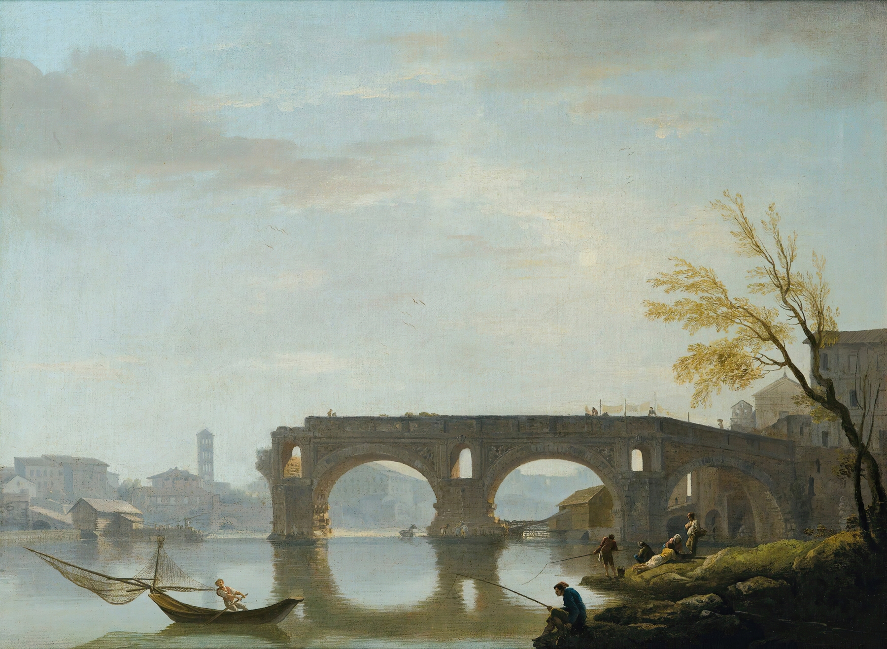 View Of The Ponte Rotto, Rome, by Claude-Joseph Vernet, public domain