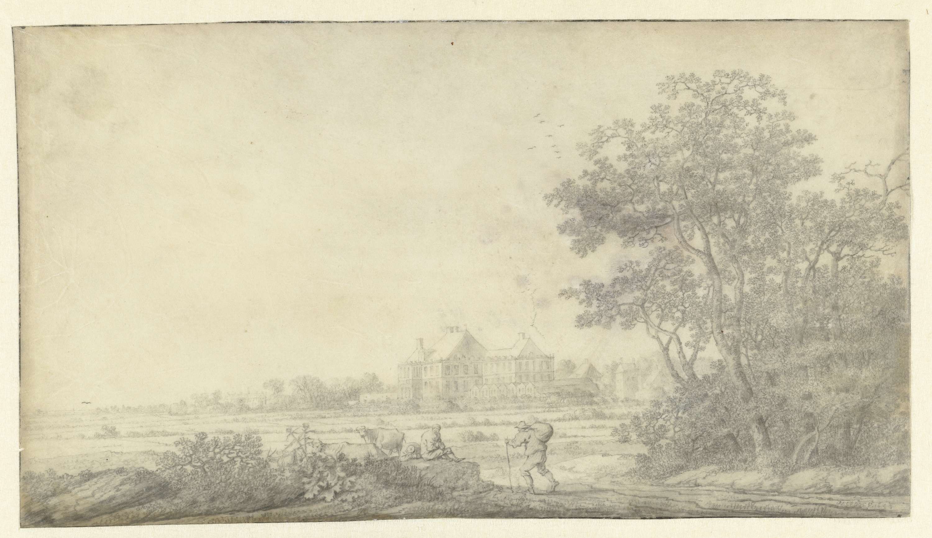 View of Huis ter Nieuburch, Rijswijk, architecture by Anthonie Jansz. van der Croos, oil painting
